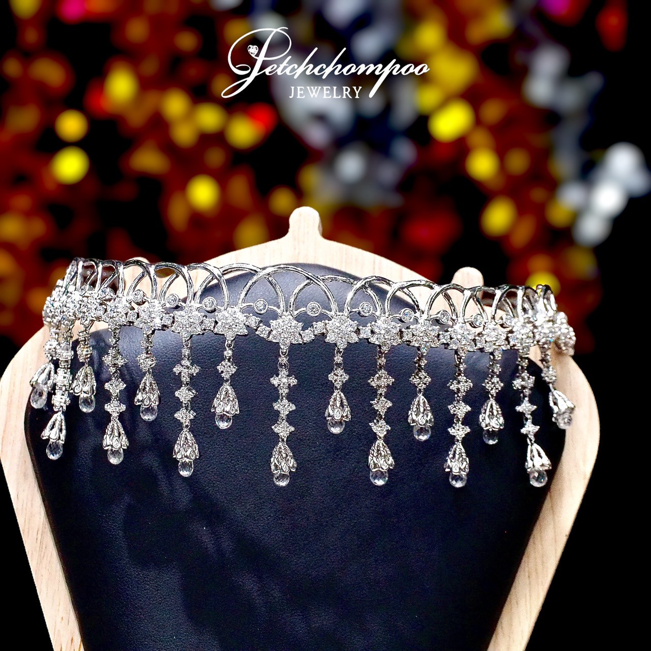 [025151] Chokerเพชร 16.02กะรัต ประดับบริโอเลตคัตแซฟไฟร์  890,000 