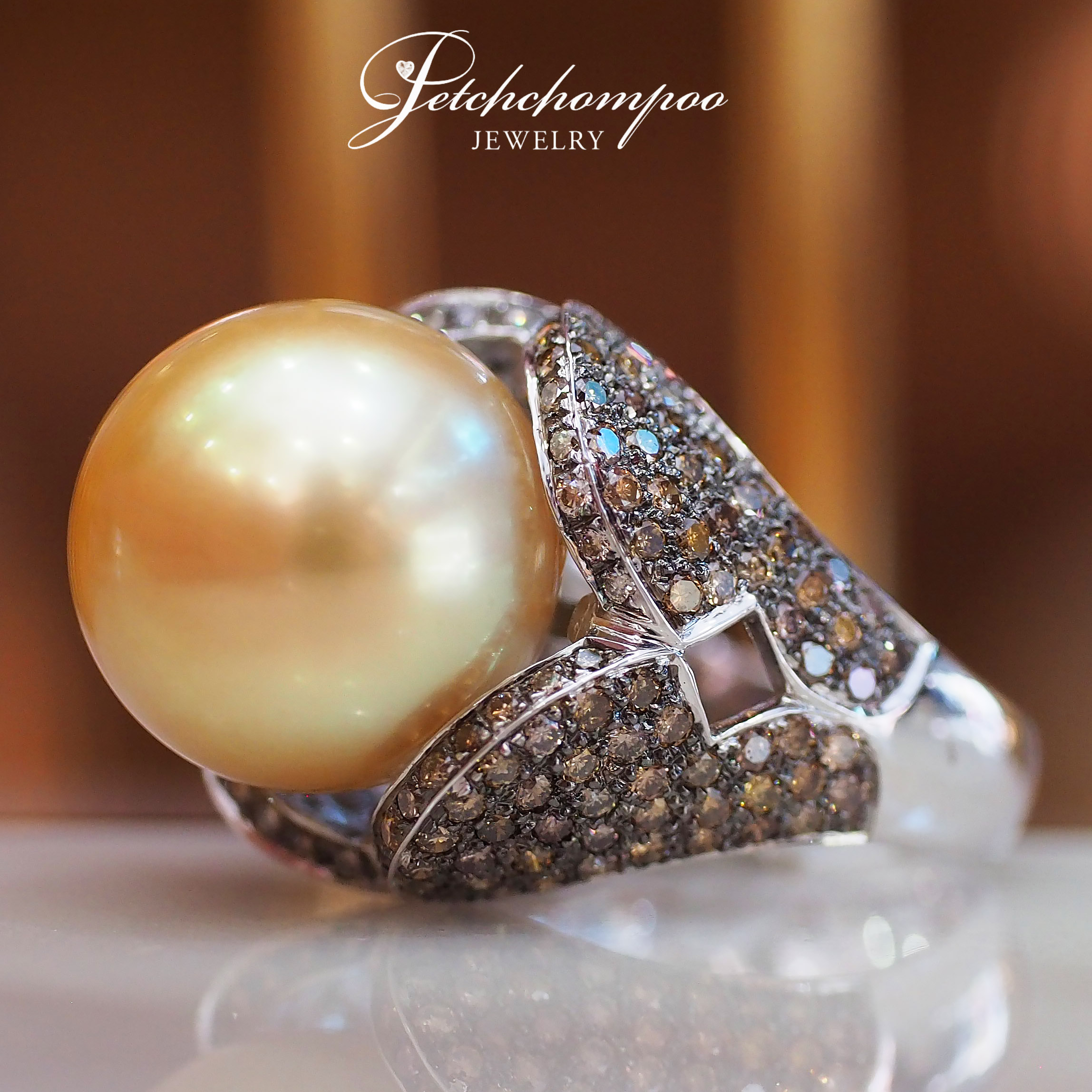 [26860] Golden Southsea Pearl with Diamond Ring  89,000 
