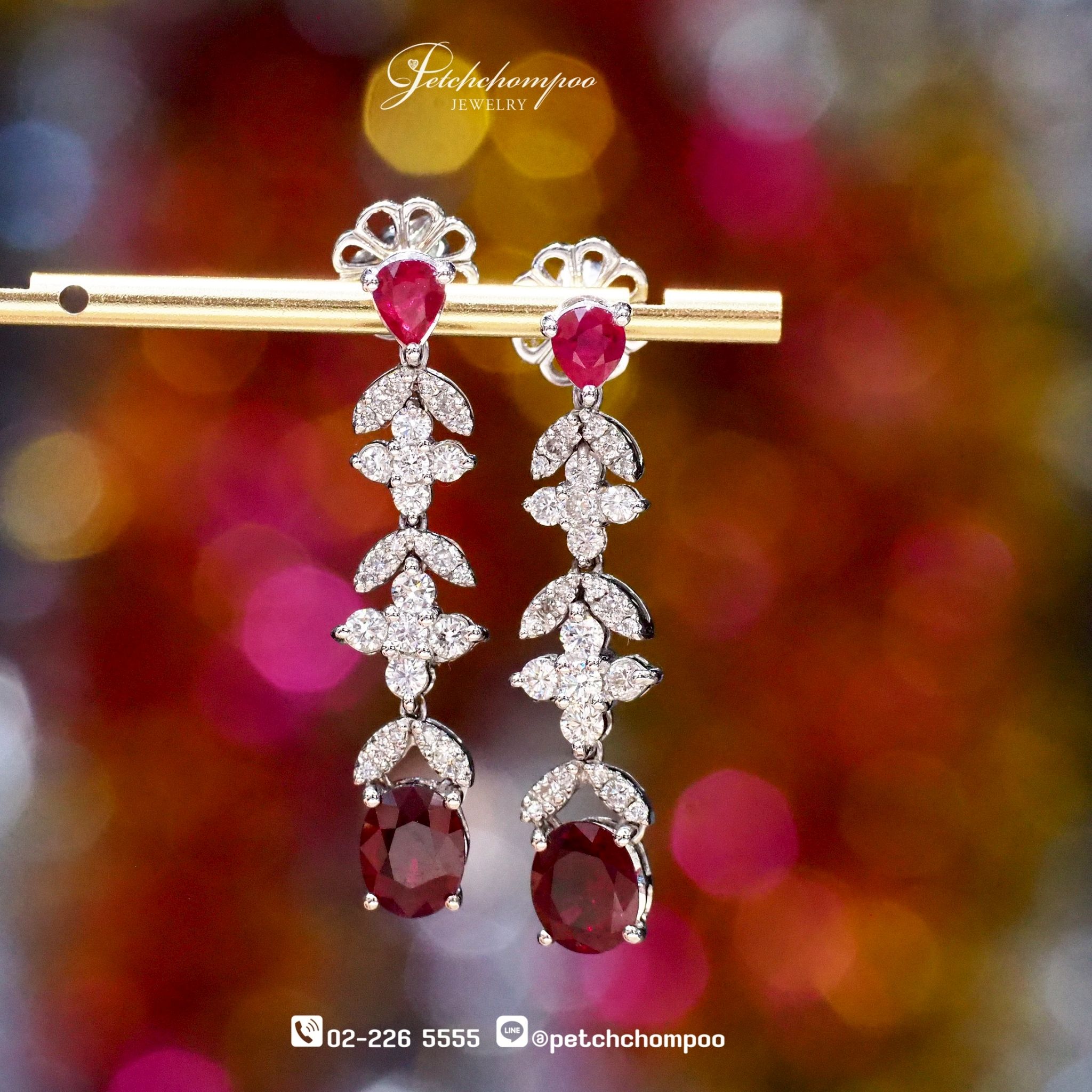 [26965] Diamond earrings with  Ruby  99,000 
