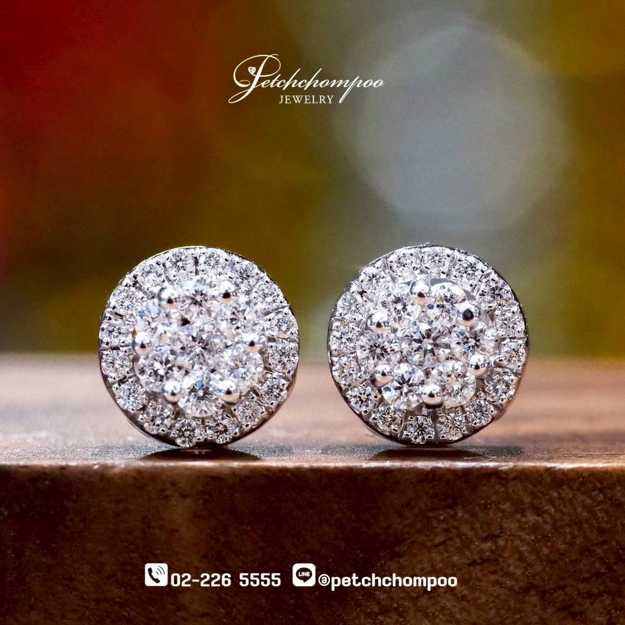 [30003] Brilliant Halo™ Diamond Earrings 0.34 ct Discount 26,000
