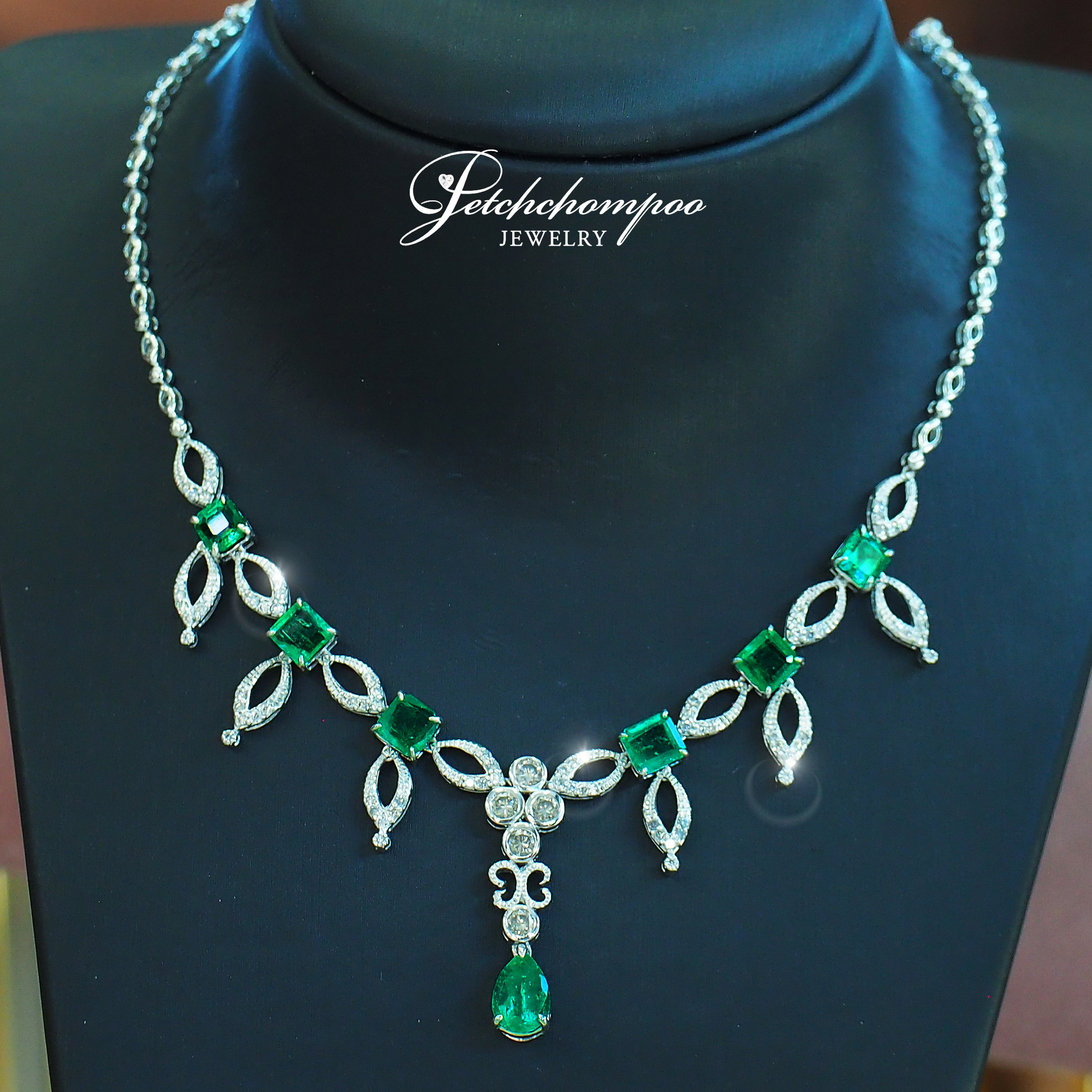 [27078] Colombia emerald diamond necklace  199,000 