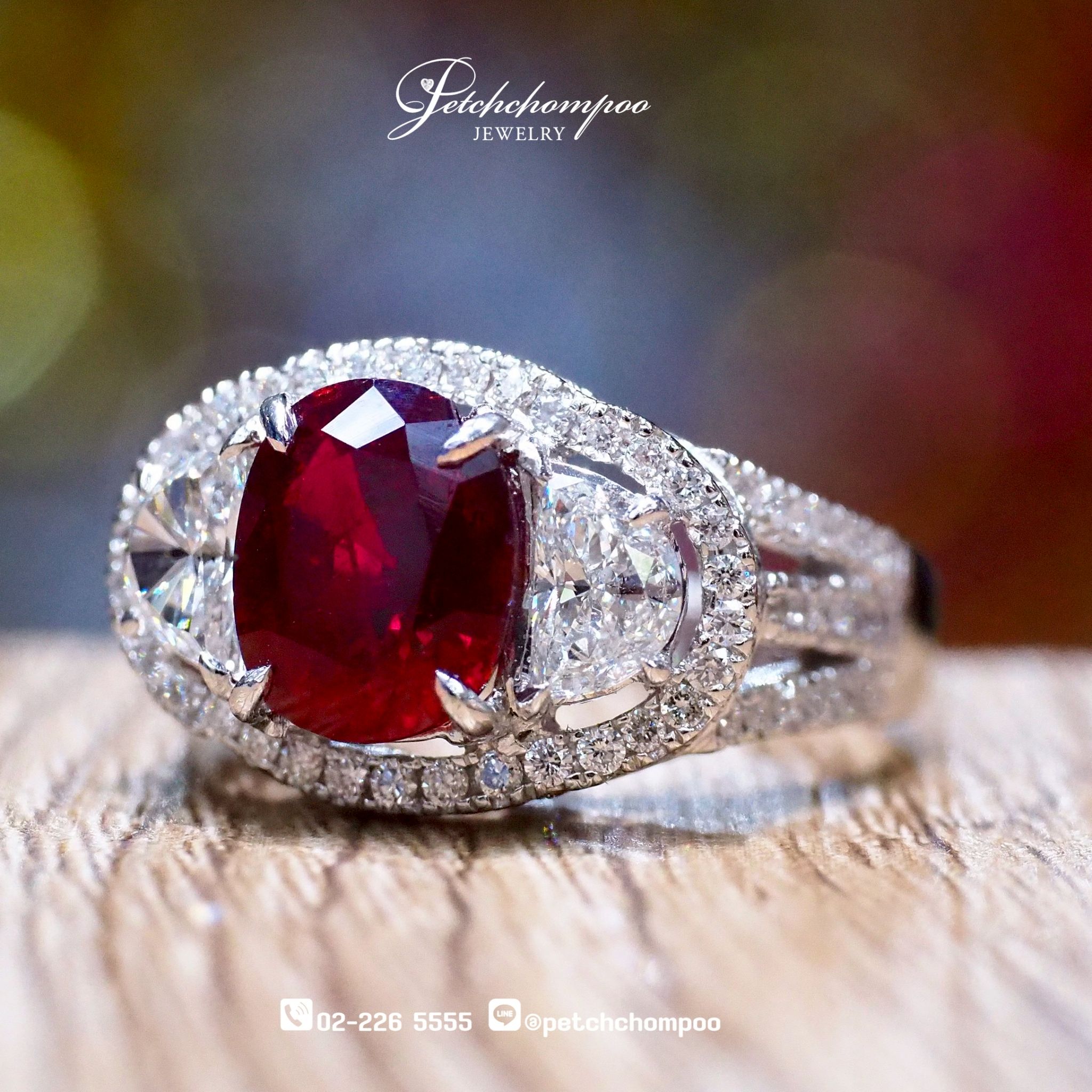 [29627] แหวนทับทิมสด 3.03 กะรัต Unheated สีPiqeon blood Mozambique เซอร์GFCO  499,000 