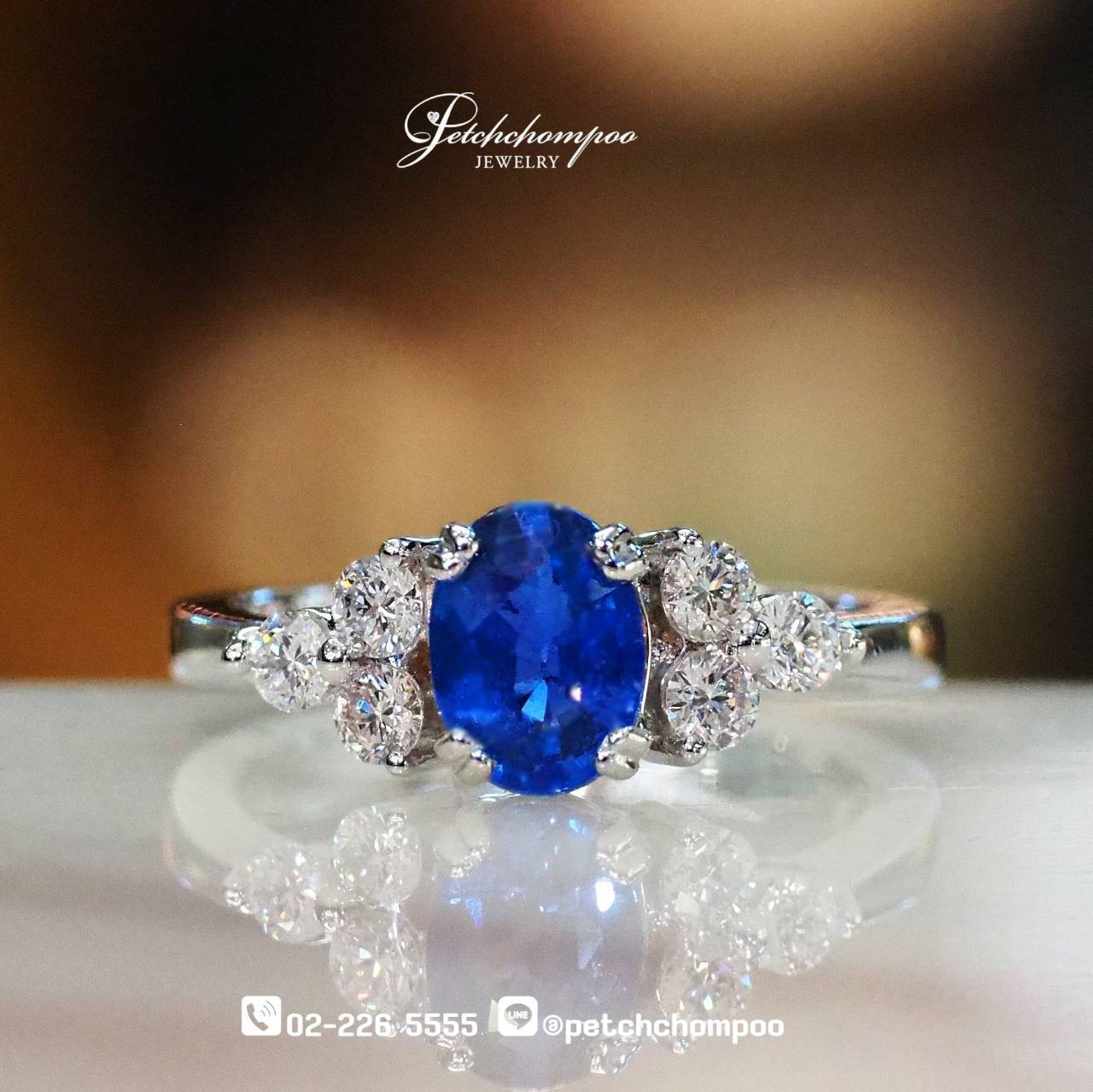 [29585] Ceylon sapphire ring with diamonds  49,000 