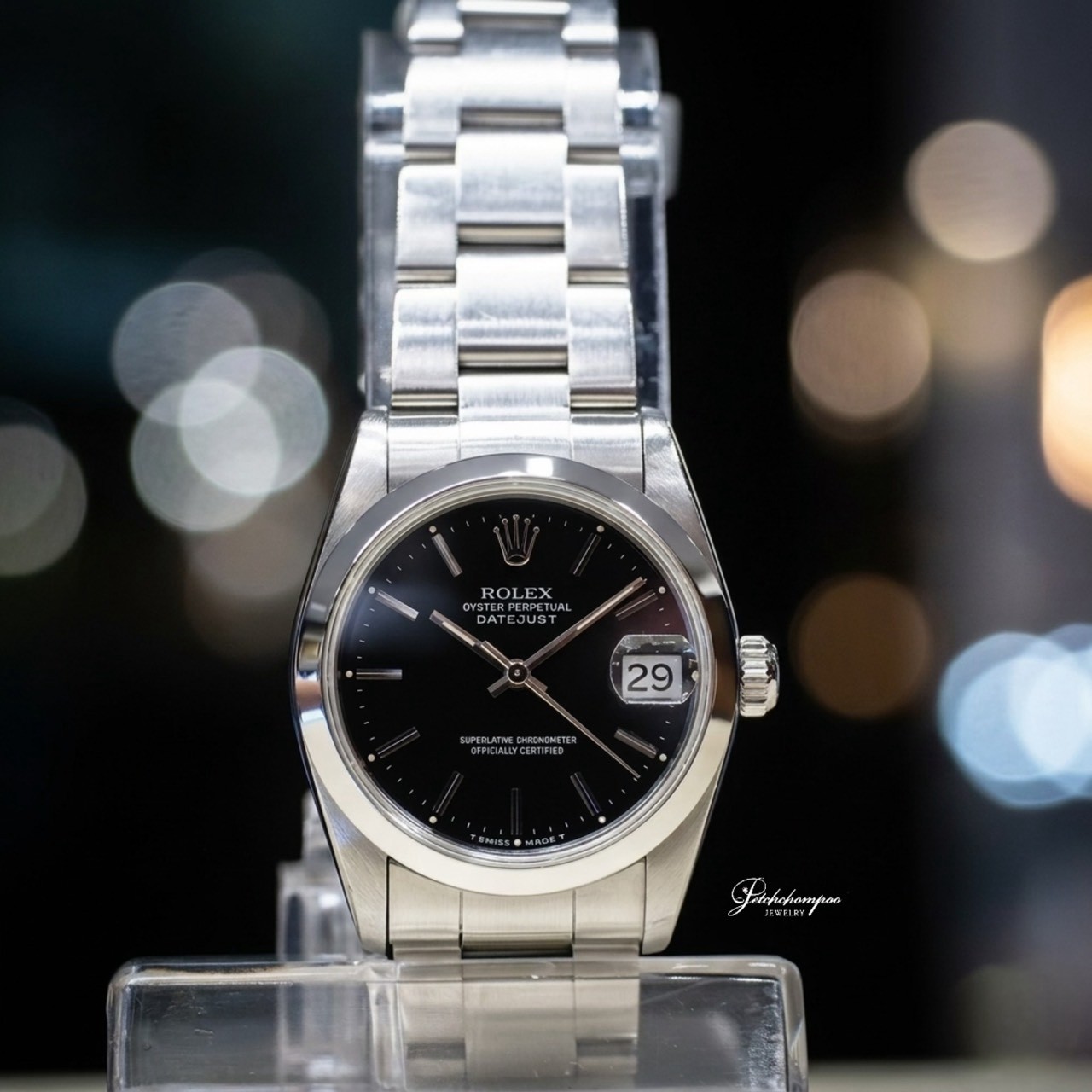 [30410] Rolex date just 31 mm Ref.68240 หน้าดำ  139,000 