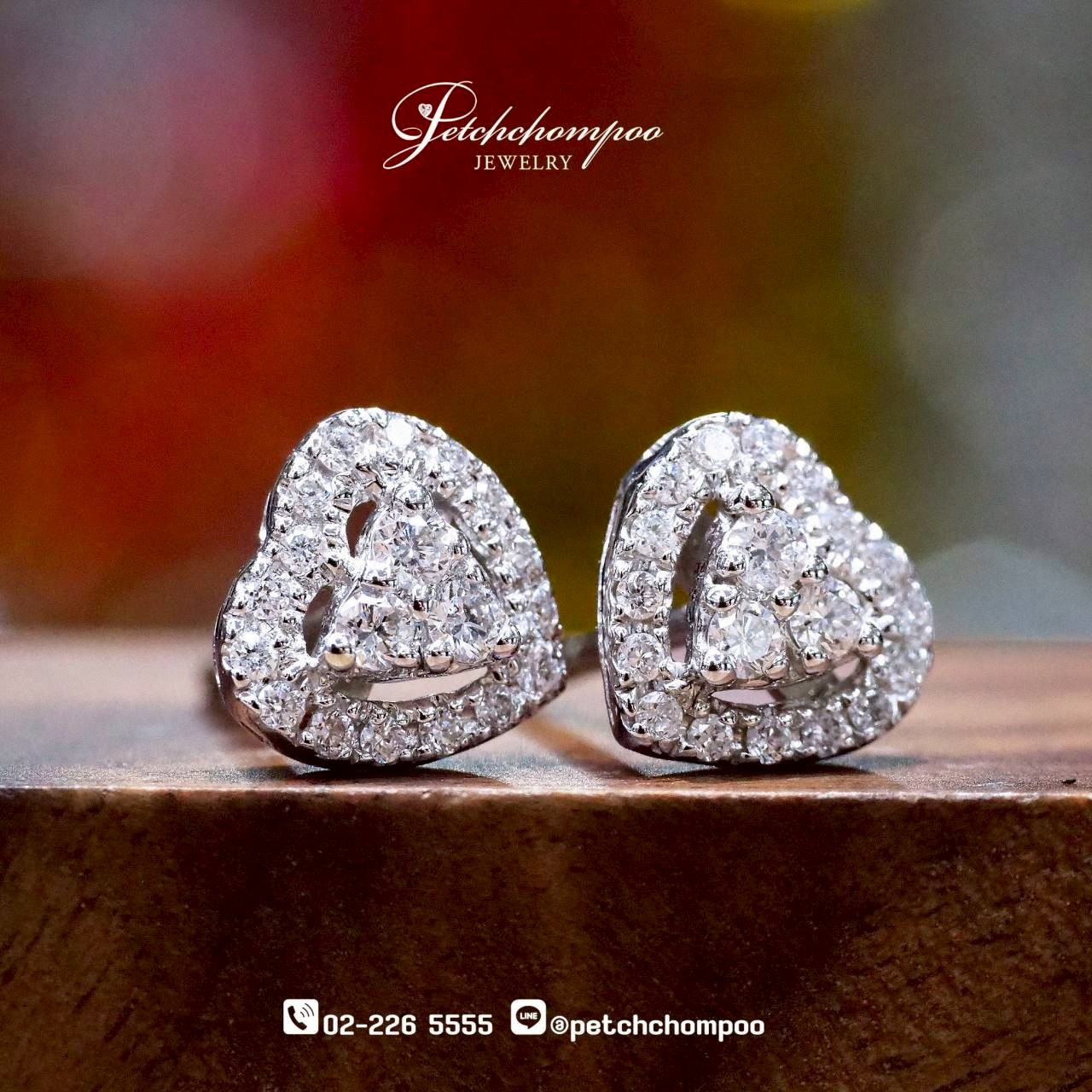 [29999] ต่างหูเพชรรูปหัวใจ Sparkle Embrace 0.33 กะรัต ลดราคาเหลือ 26,000