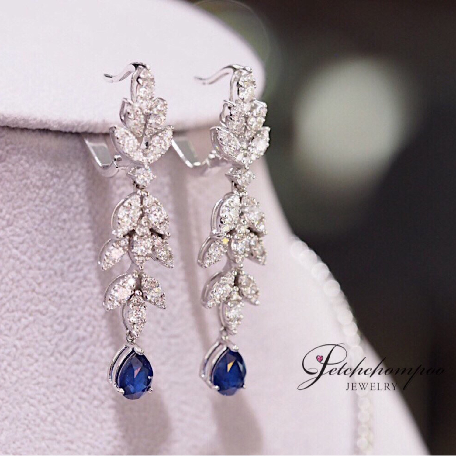 [023806] Blue Sapphire With Diamond Earring  79,000 