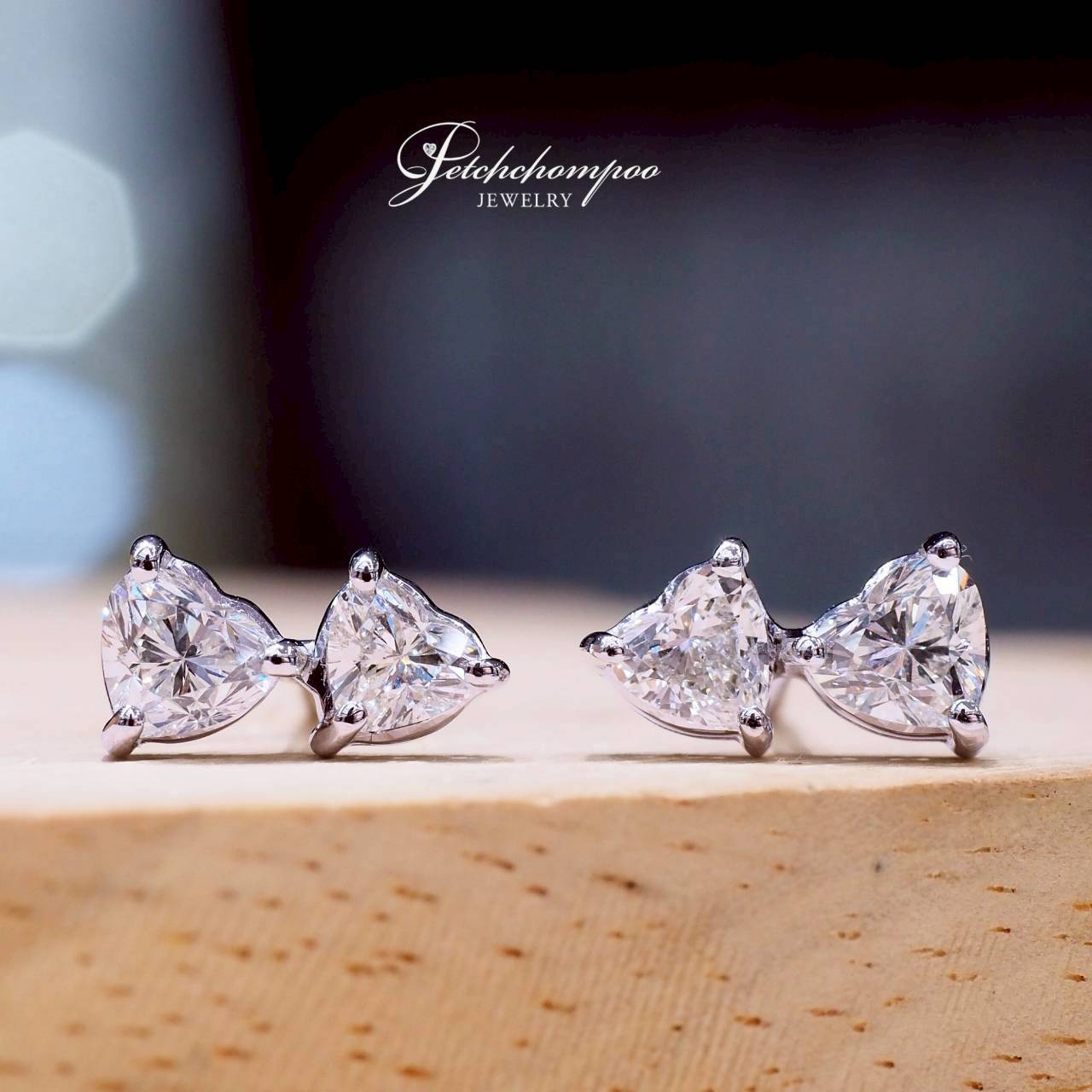 [29703] ต่างหูเพชรหัวใจคู่ Twin Heart Brilliance 1.03 กะรัต  59,000 