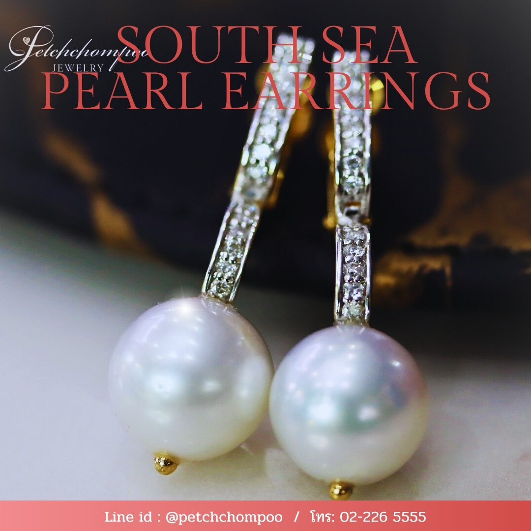 [025128] Ocean Whisper™ South Sea Pearl & Diamond Earrings  49,000 