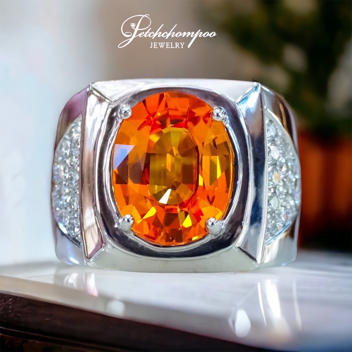 [27231] Bangkacha men's Yellow Saphire ring 6.35 carats  129,000 