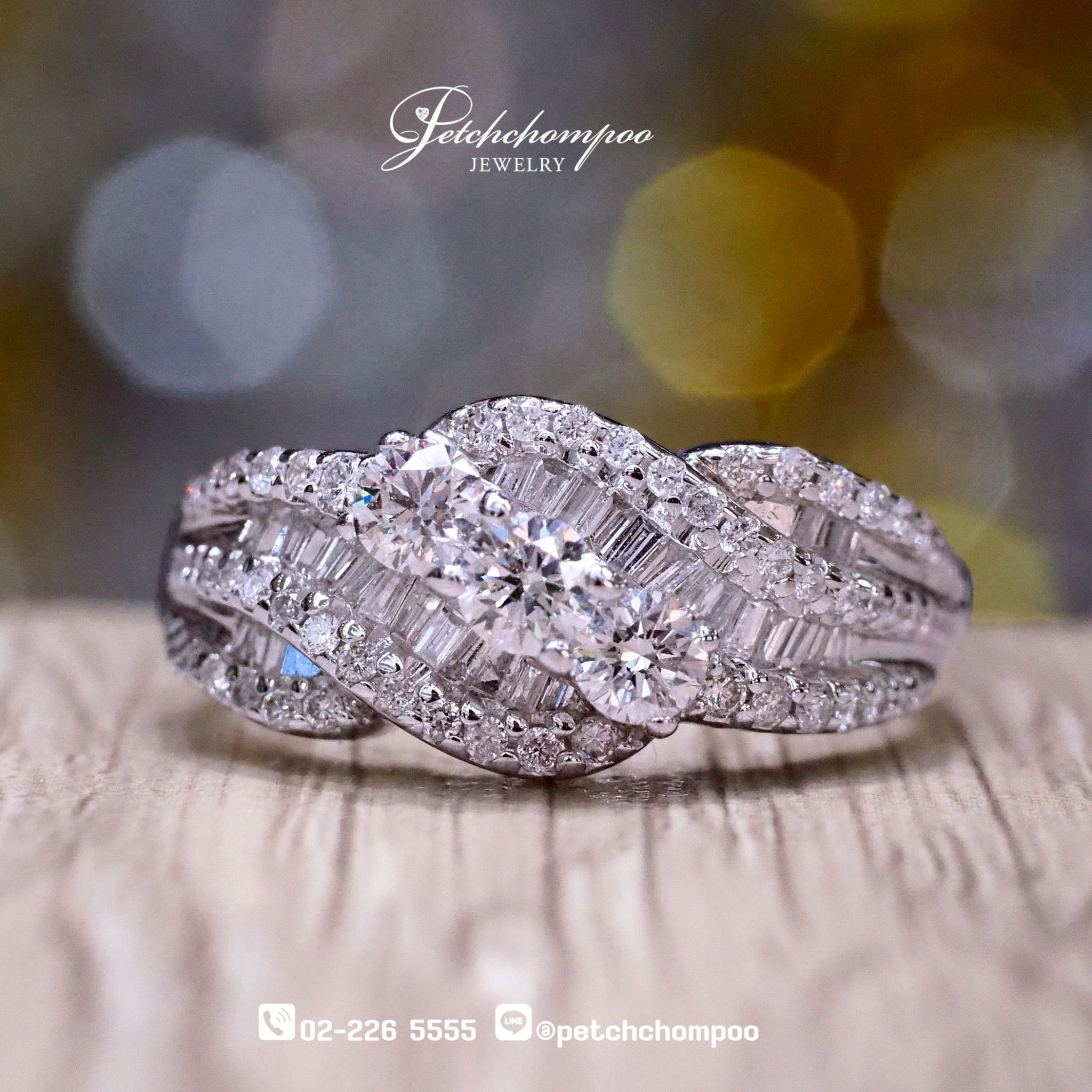 [018333] แหวนเพชรแถวหน้ากว้าง ลดราคาเหลือ 83,000