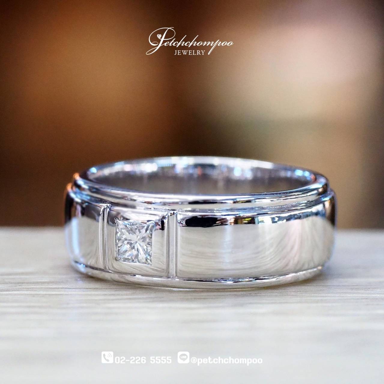 [29656] 0.40 carat Princess cut diamond men ring  79,000 