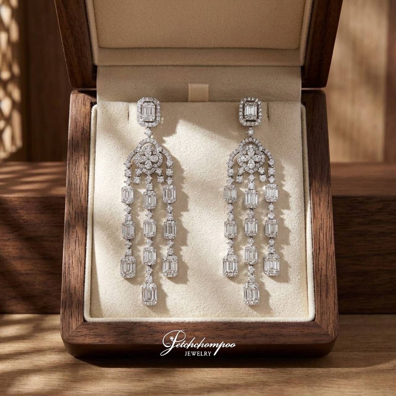 [30768] ต่างหูเพชรระย้า Regal Blossom Cascade 6.51 กะรัต ลดราคาเหลือ 299,000