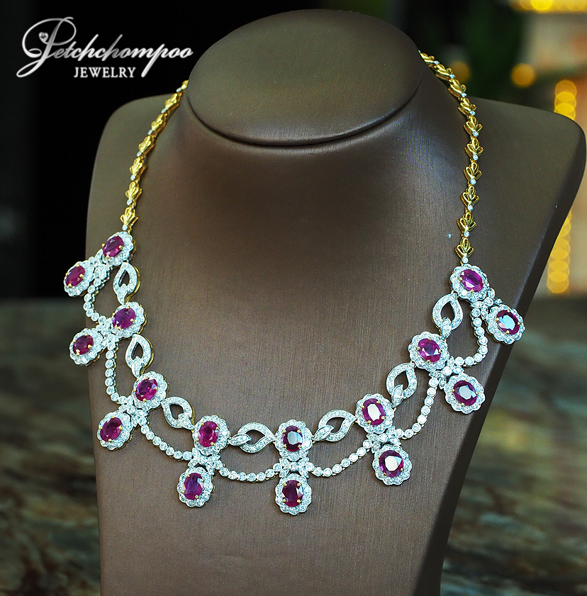 [023305] Myan ma ruby with diamond necklace Discount 490,000