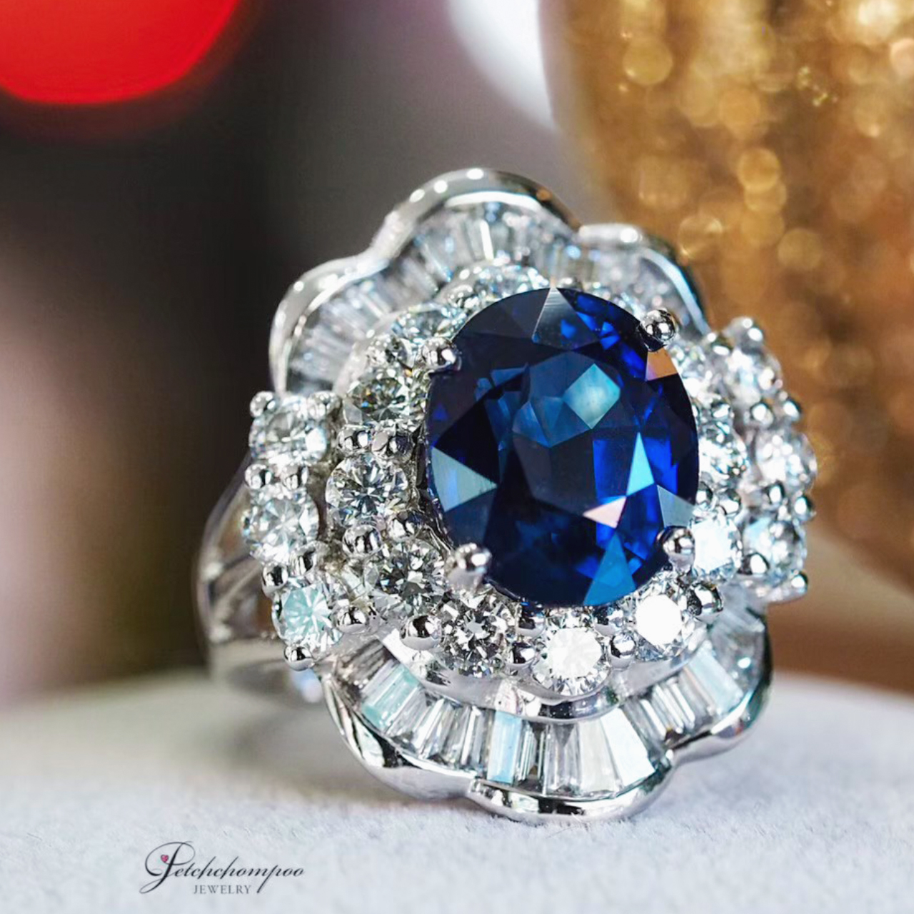 [021687] Ceylon Royal Blue Sapphire With AIGS Certificate Ring Discount 899,000