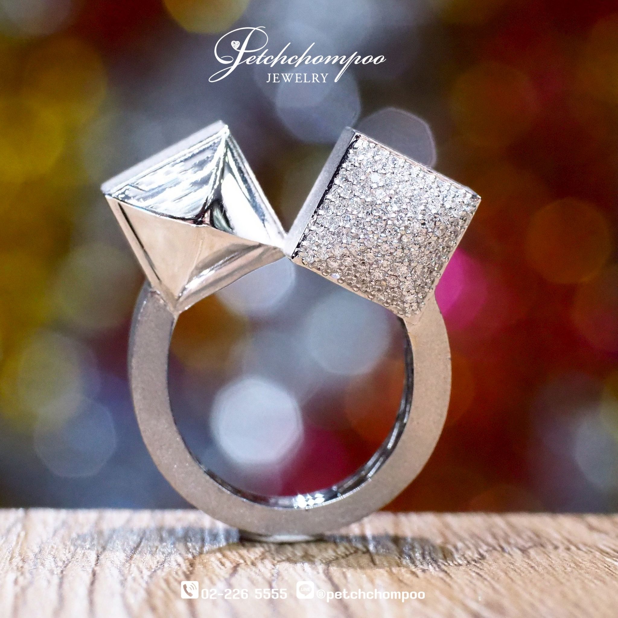 [022951] แหวน White Gold อิตาลีฝังเพชร  59,000 