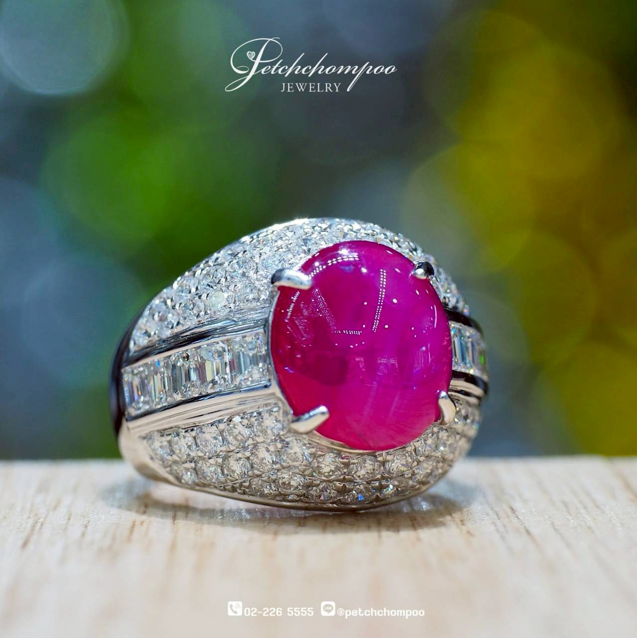 [30251] Royal Starlight™ 7.43 Carat Burmese Star Ruby Ring  Diamonds | Emil  89,000 