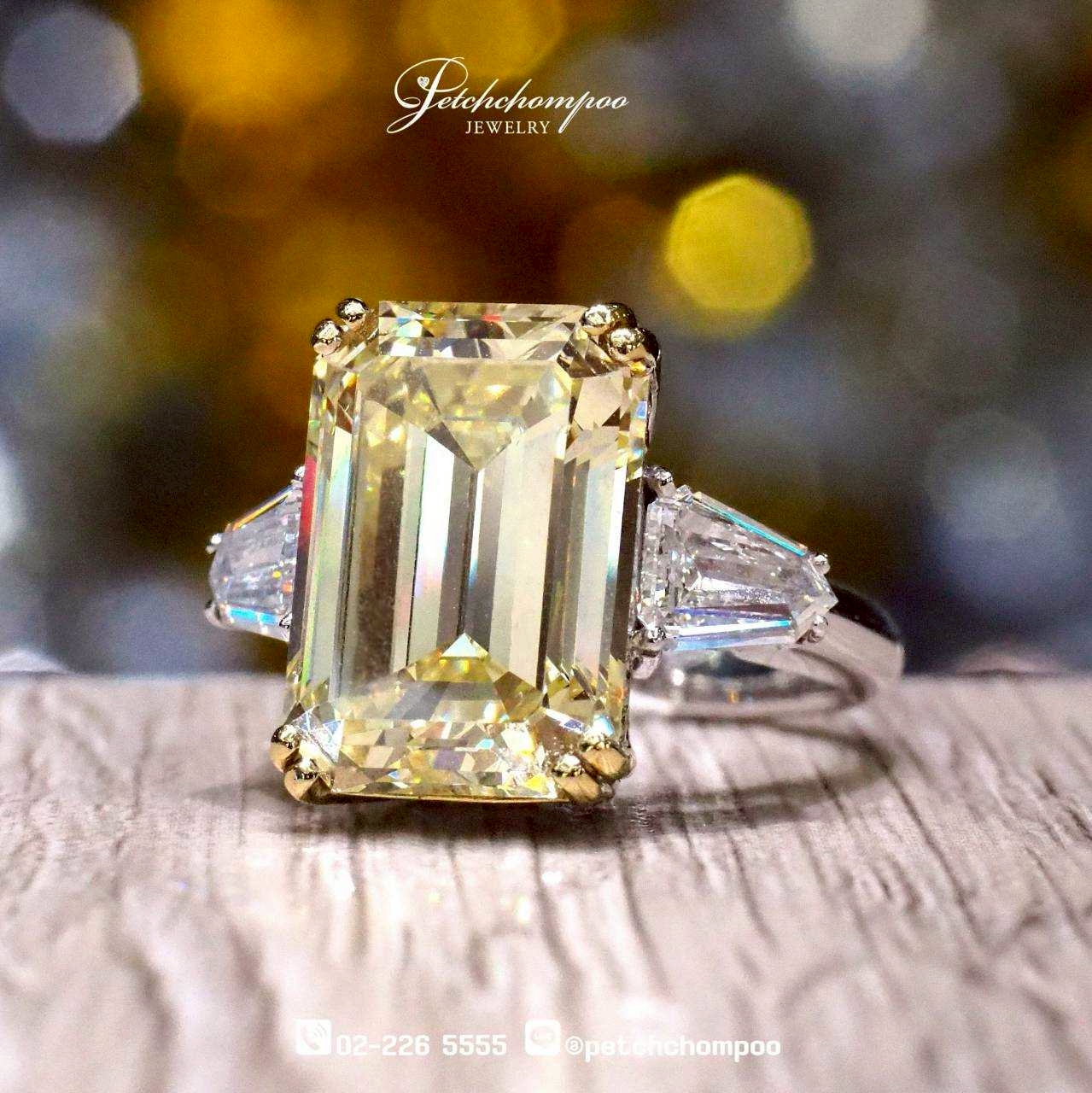 [016045] Fancy Yellow 8.76 cts diamond ring Discount 2,690,000