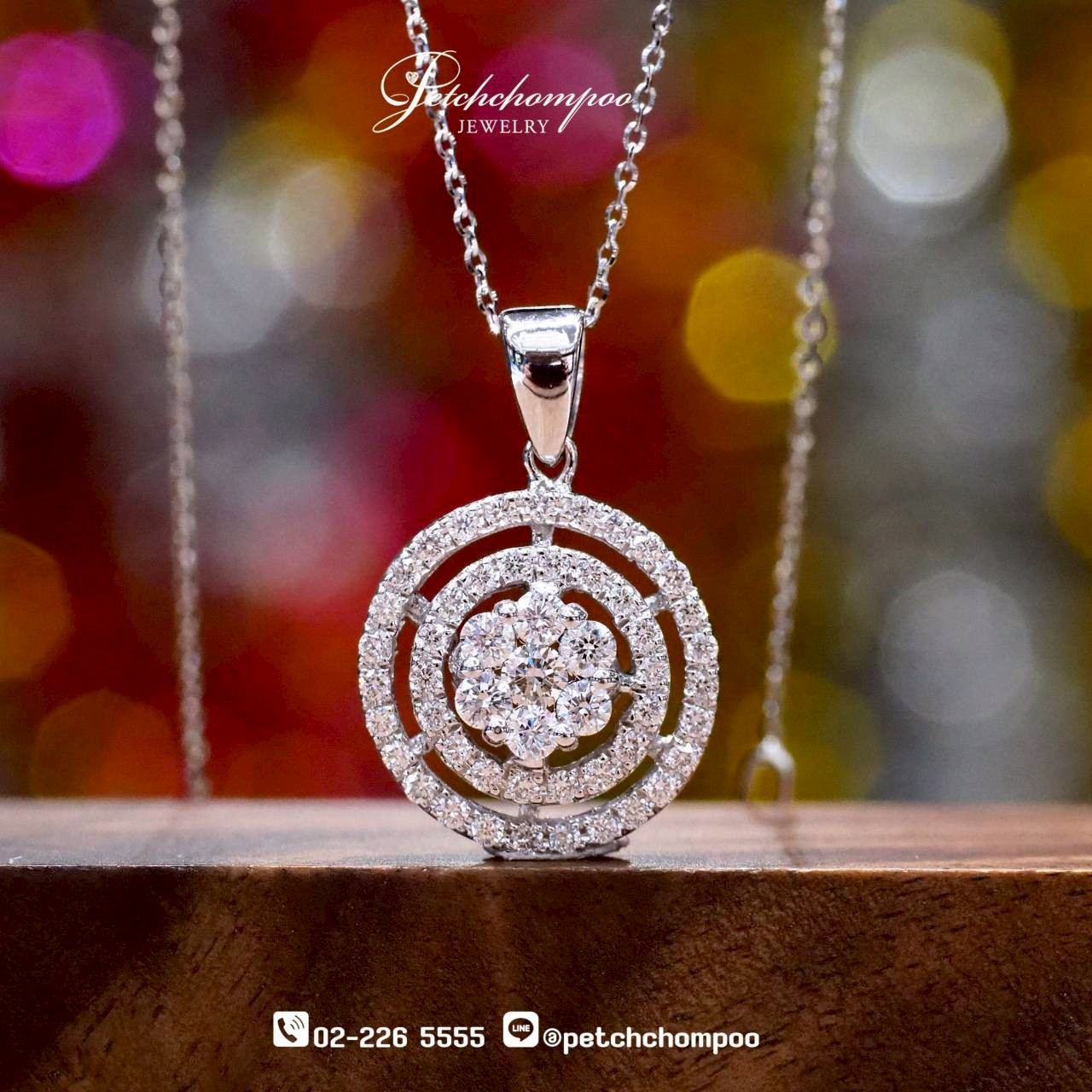 [30025] Radiant Orbit™0.83 carat Diamond Circle Pendant Necklace Discount 48,000