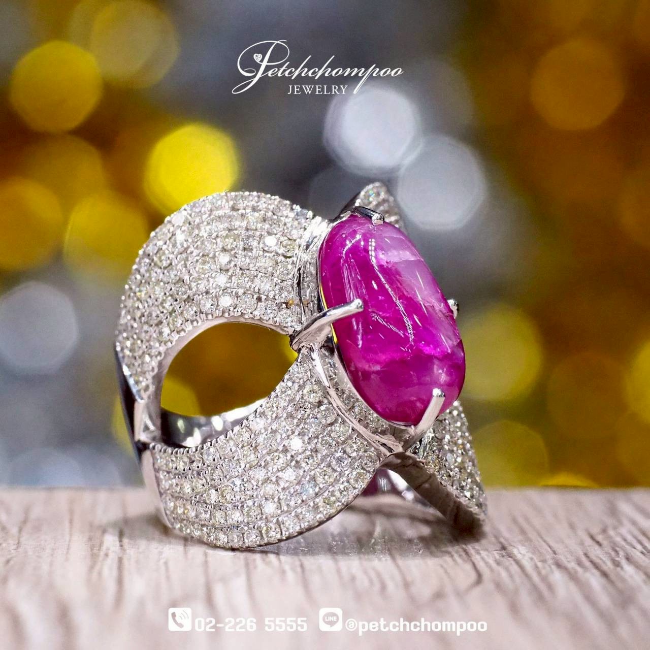 [29348] “Ruby Majesty™” Ring — 6.84 ct Burmese Ruby with 2.60 cts Diamonds on 18K White Gold  89,000 