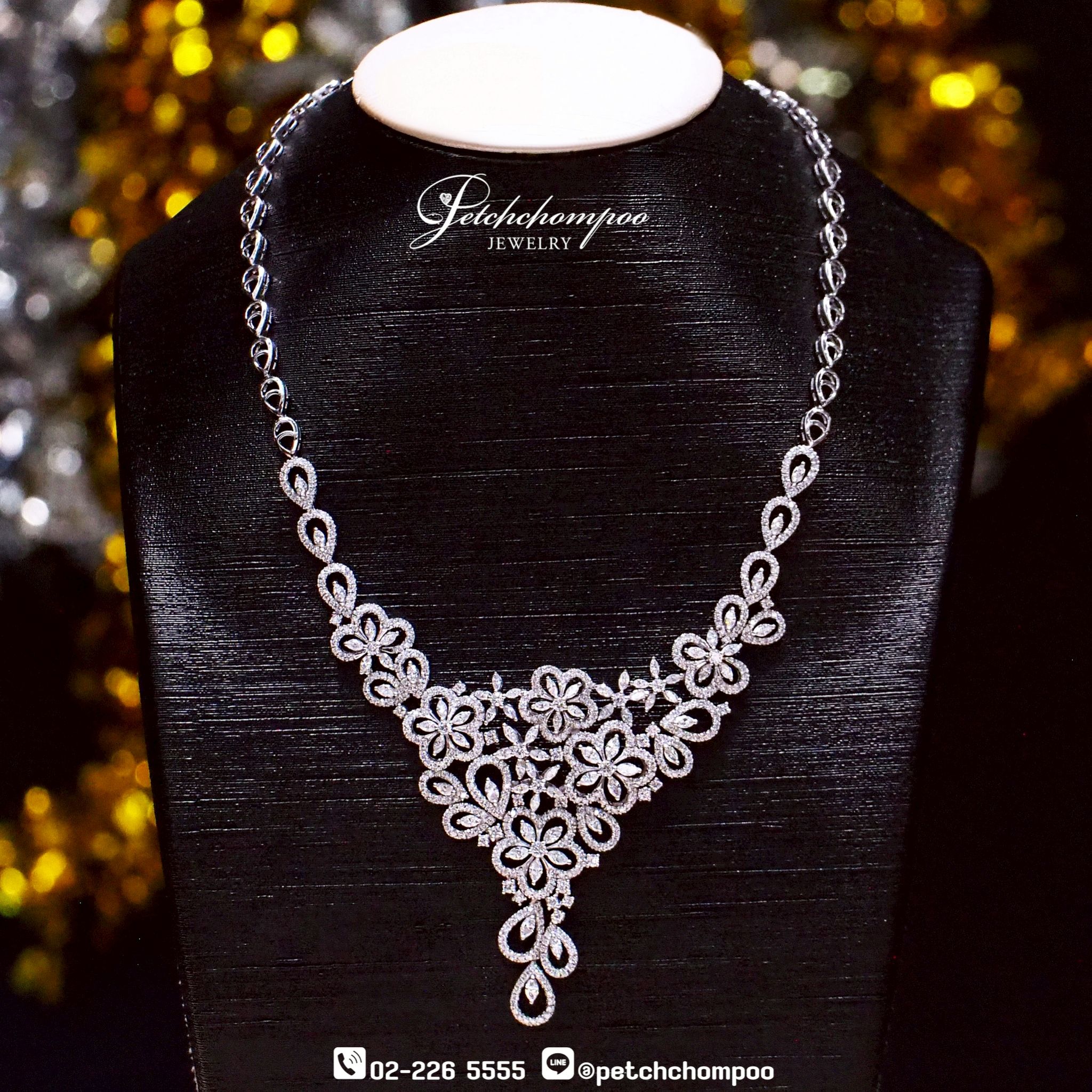 [021350] Celestial Bloom Diamond Necklace – 10.36 cts Diamonds Discount 790,000