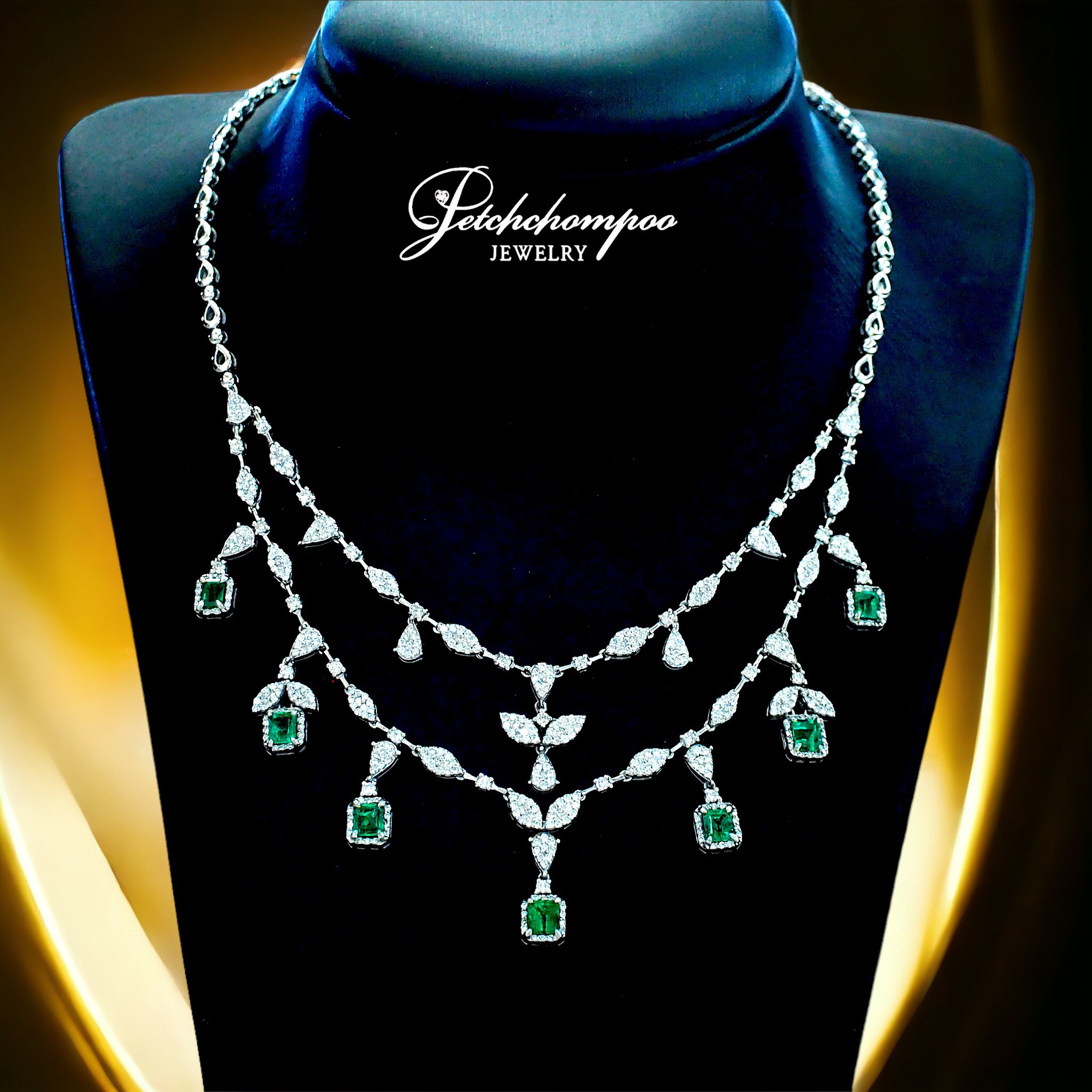 [27702] Columbia emerald necklace with diamond Discount 199,000