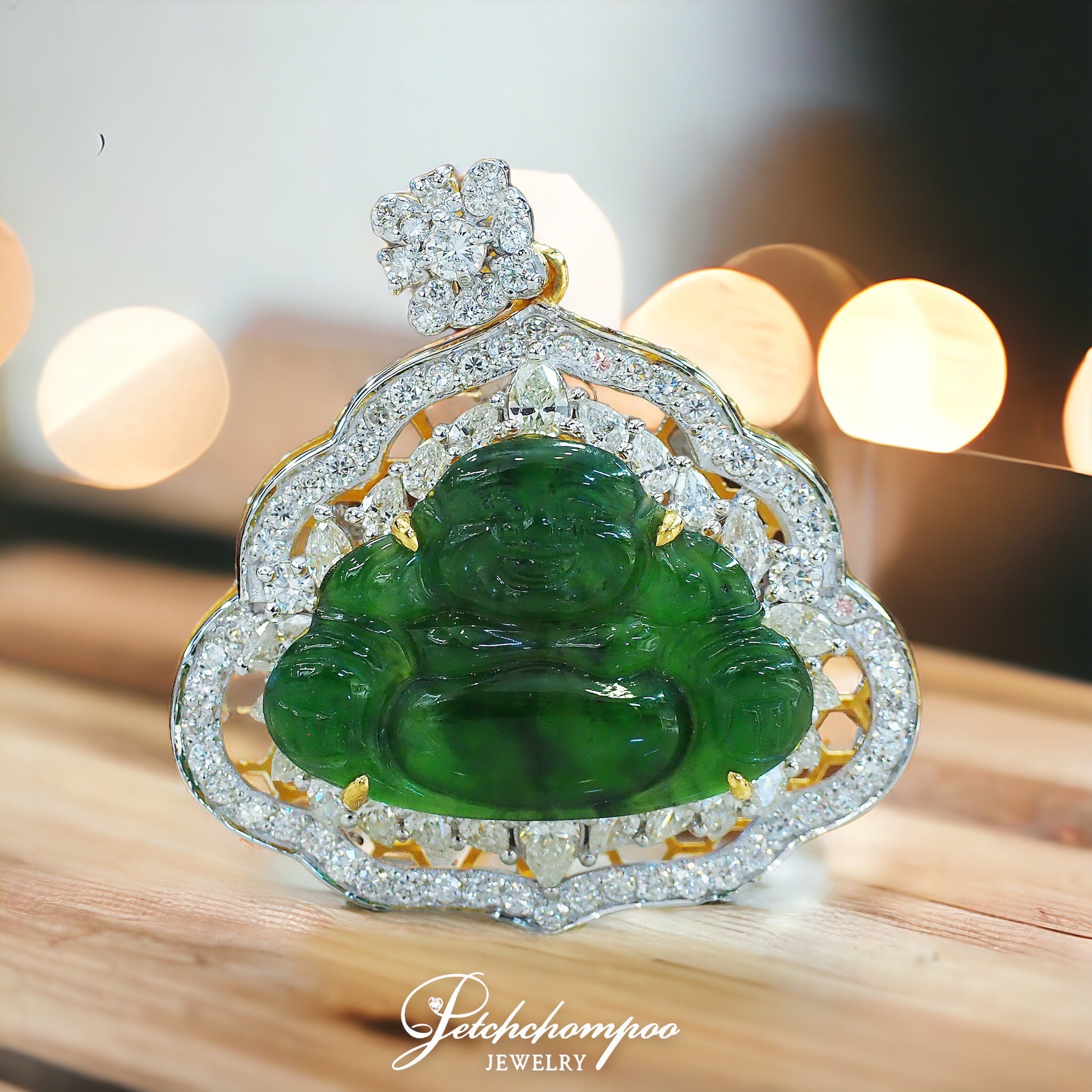 [28813] Carved A-Jade Happy Buddha pendant  189,000 