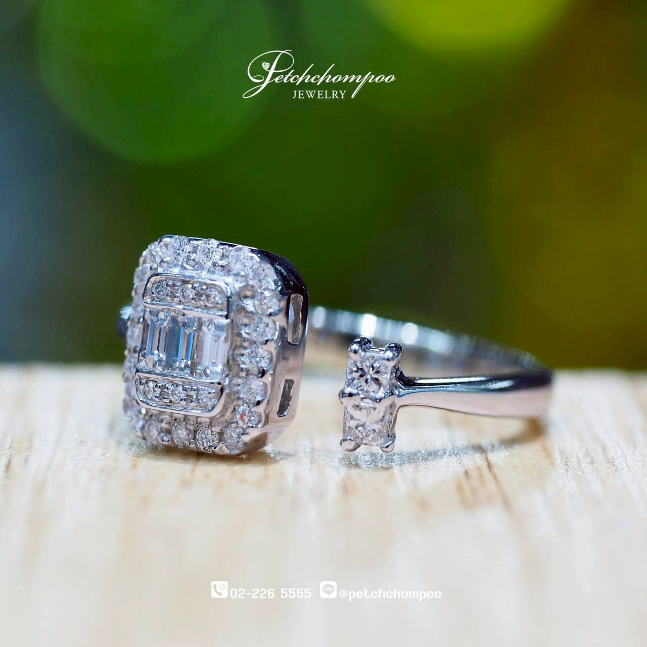 [30176] GeoTwist Sparkle™ — Open Modern Geometric Diamond Ring  19,000 