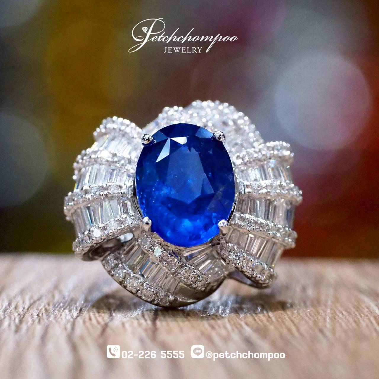 [27484] Sapphire Ring 6.84 Carats Set with Diamonds  199,000 