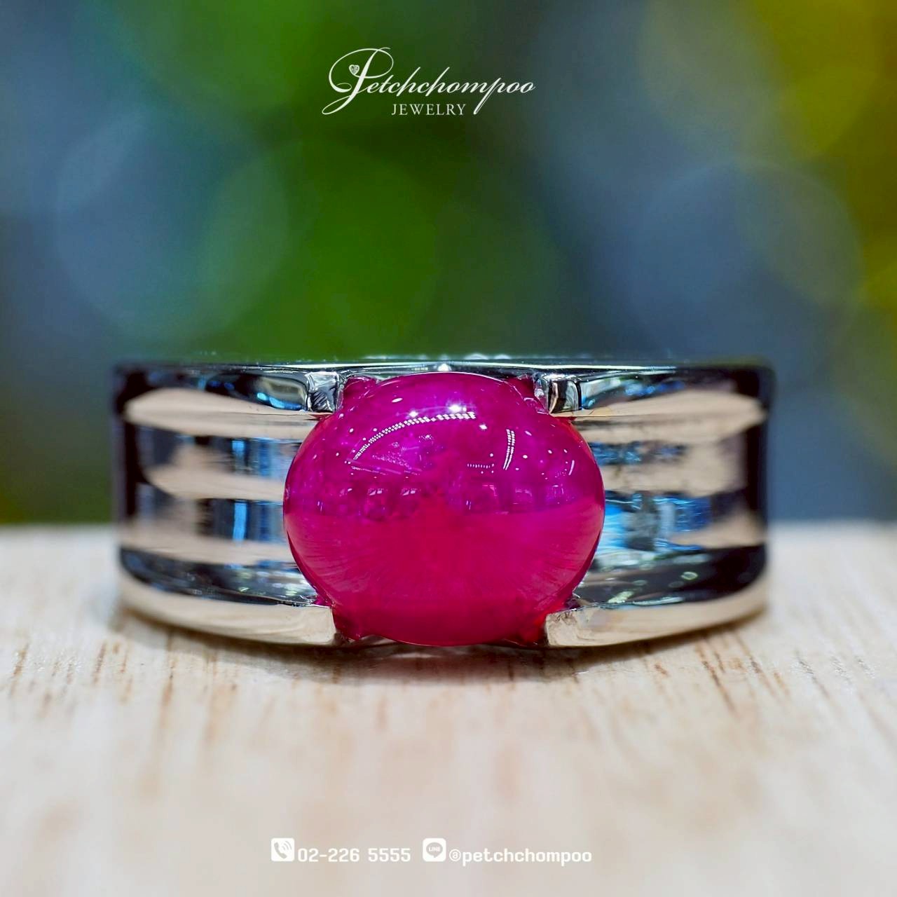 [30250] Imperial Crimson™ 5.98 Carat Burmese Ruby Cabochon Ring | Emil  79,000 