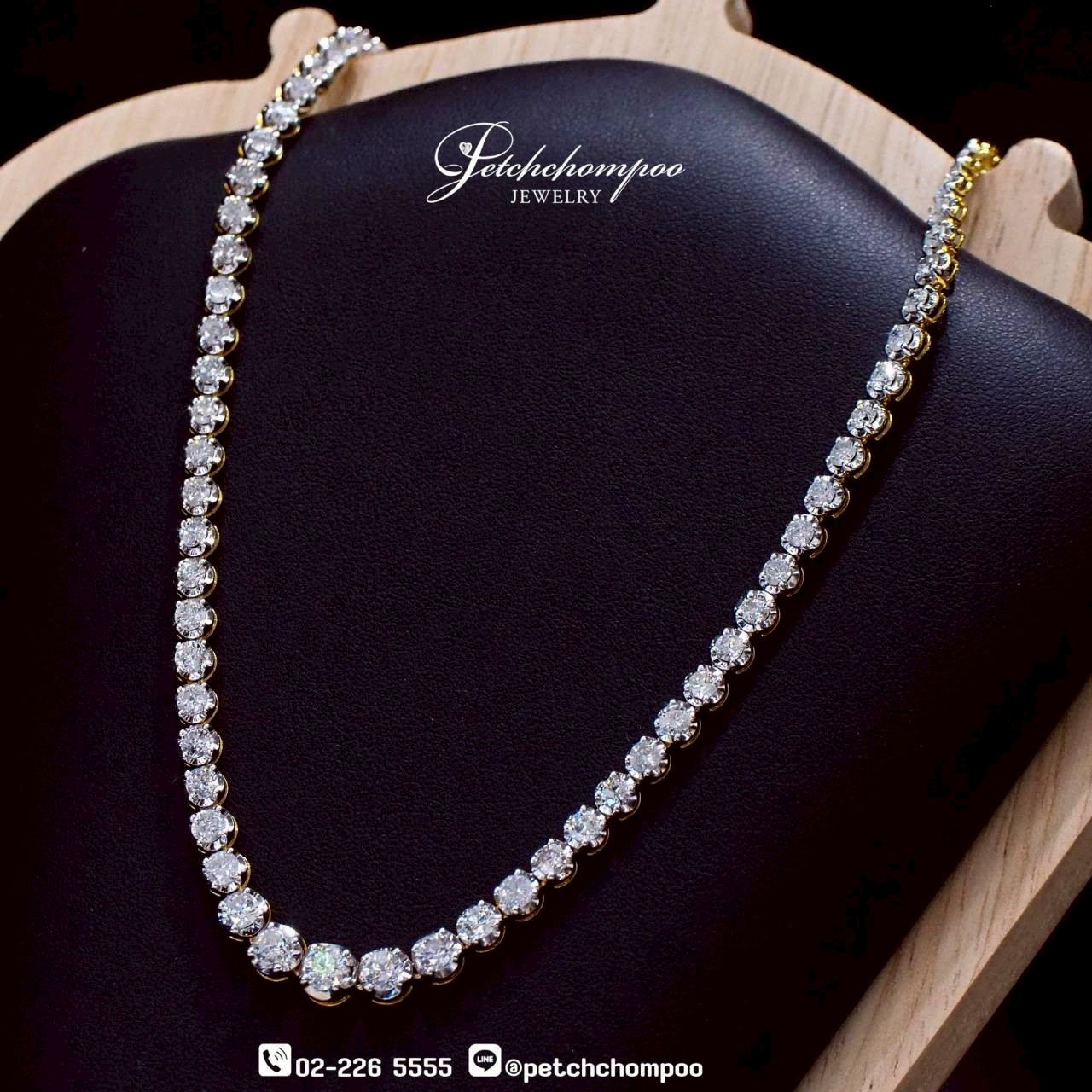 [29903] สร้อยคอ “Cascade Shine™” เพชรแท้ไล่ขนาด น้ำงาม 10.01 กะรัต  199,000 