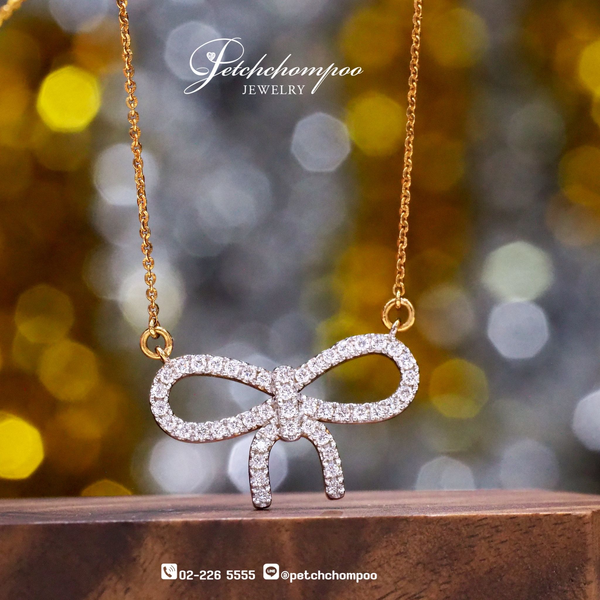 [27019] Ribbon diamond  necklace  39,000 