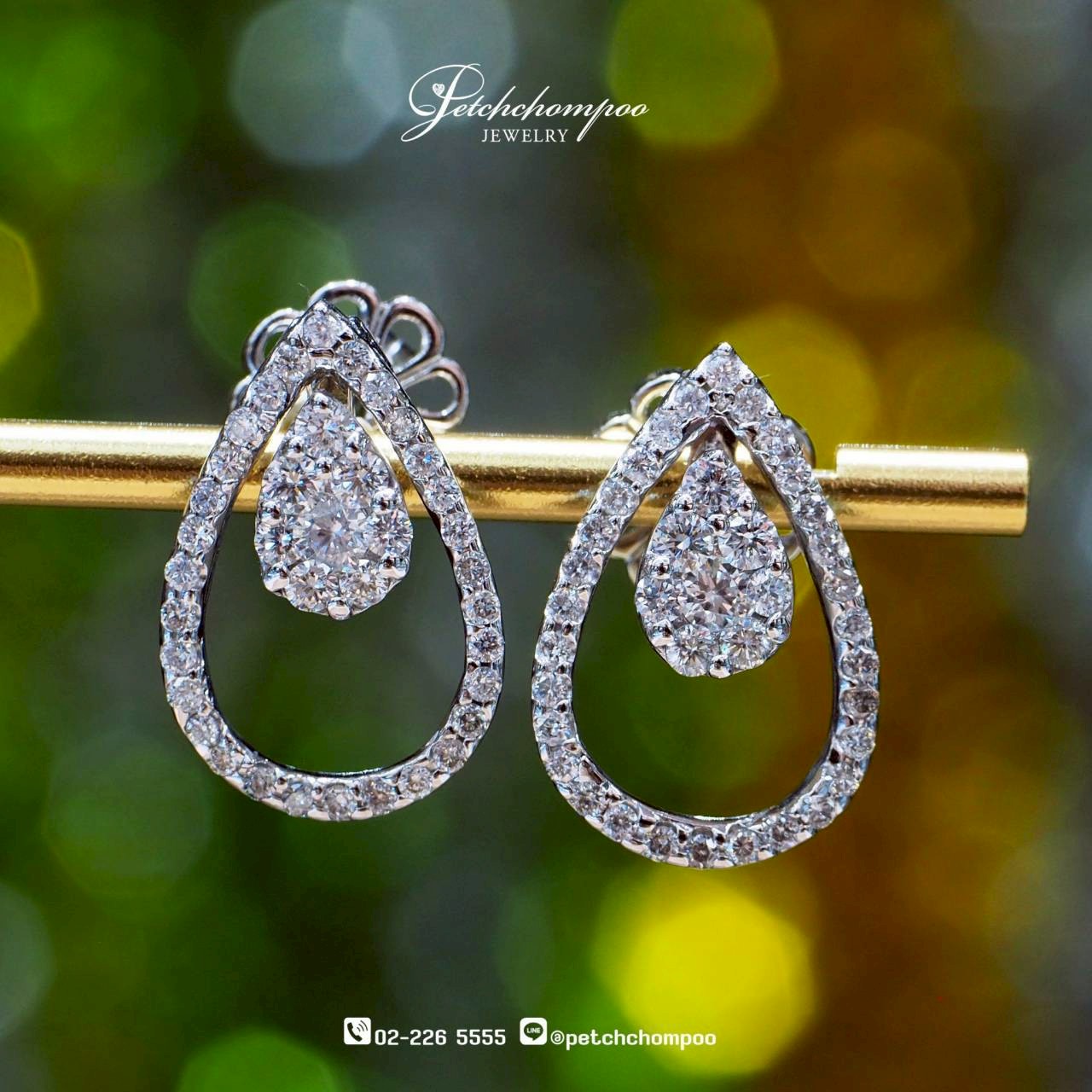 [30180] Crystal Drop Duo™ ต่างหูเพชร 2in1 ทรงหยดน้ำ  39,000 
