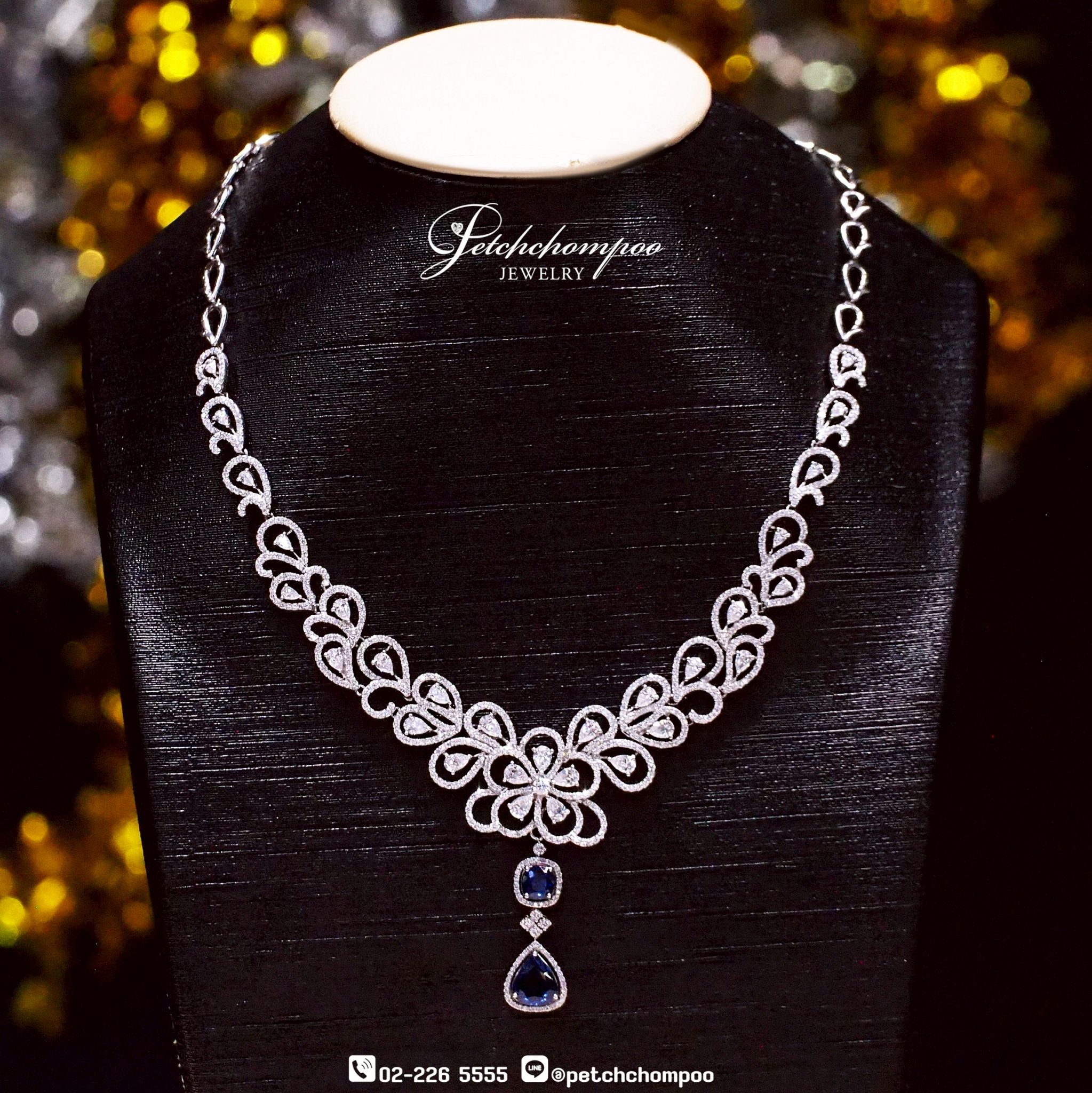 [023912] Sapphire Serenade – Diamond & Ceylon Sapphire Necklace  699,000 
