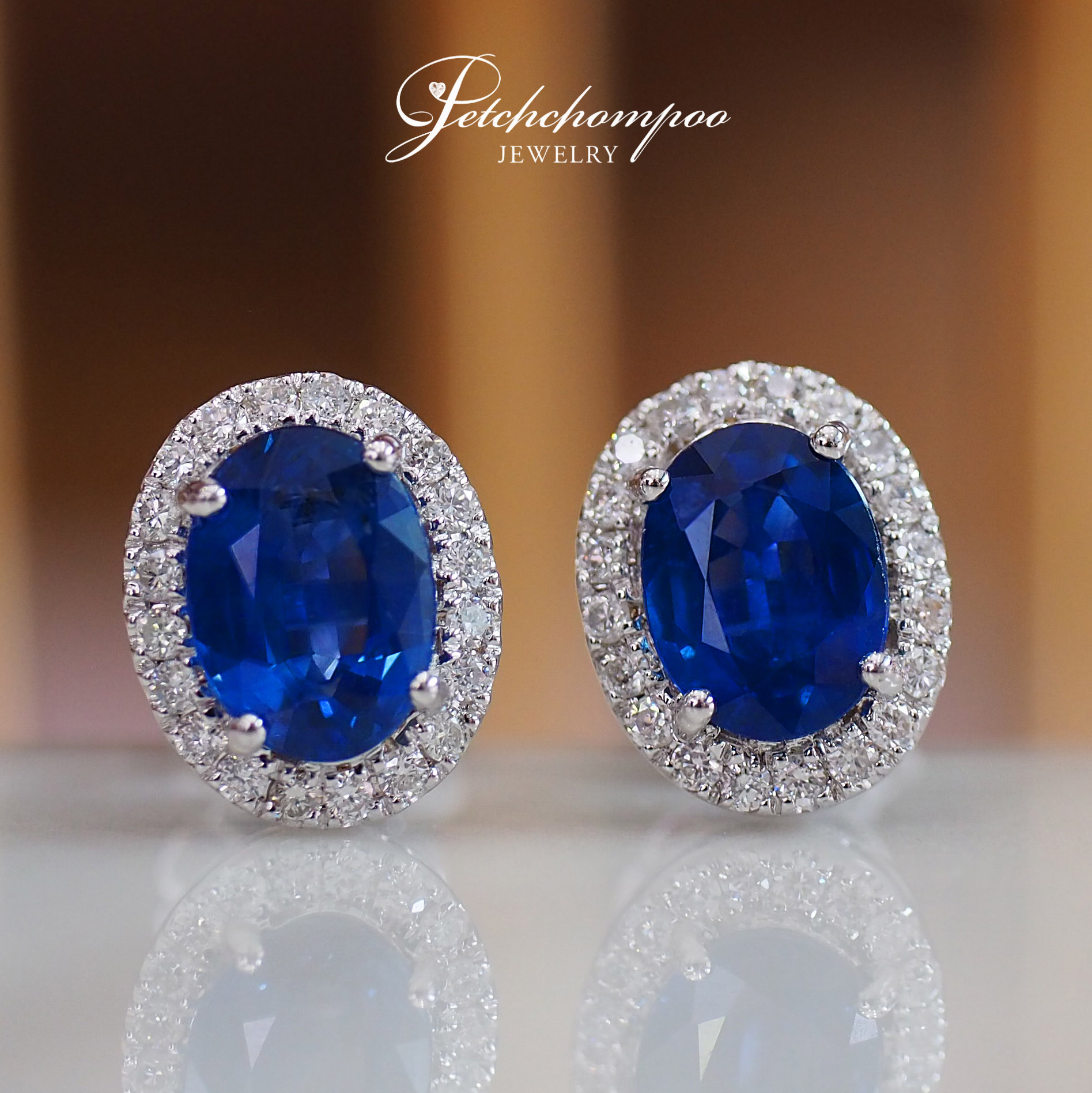 [26794] Blue Sapphire with diamond Earring  49,000 