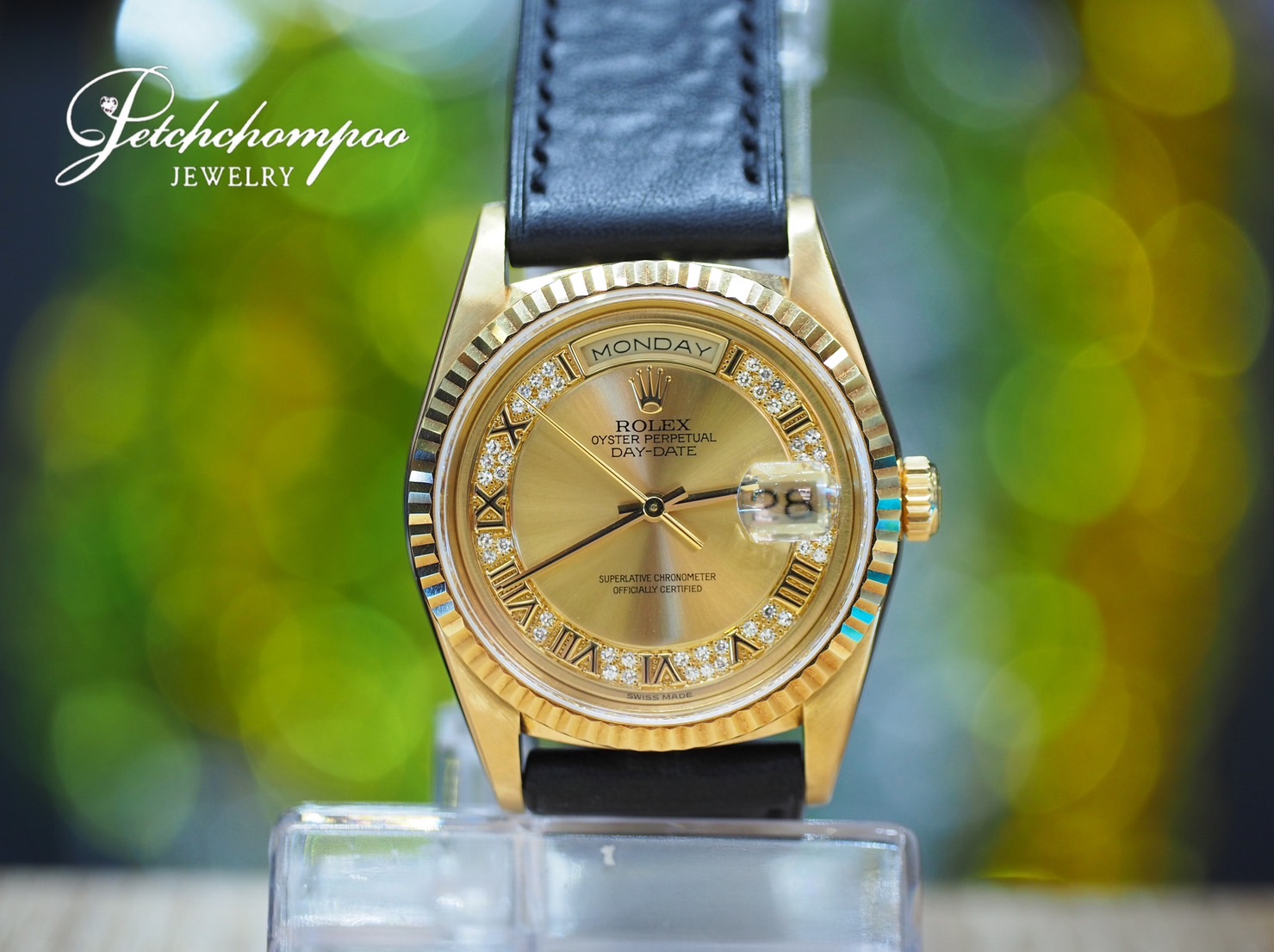 [30341] Rolex daydate ref.18238 (3จังหวะ) yellow gold18k หน้าปัดพิเศษเพชร original  399,000 