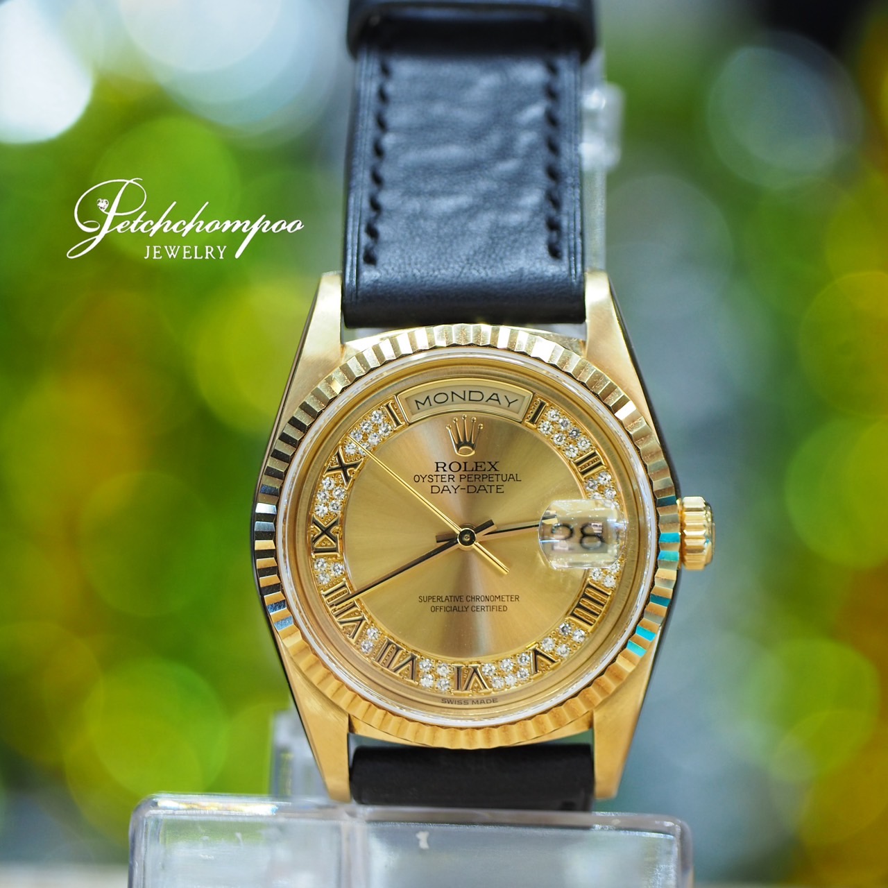 [30341] Rolex daydate ref.18238 (3จังหวะ) yellow gold18k หน้าปัดพิเศษเพชร original  399,000 