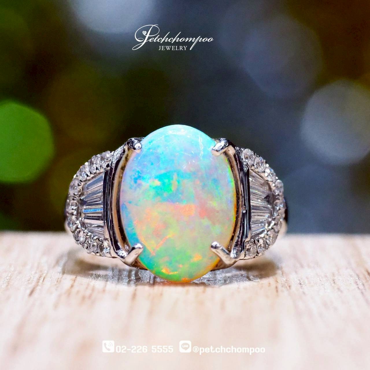 [30106] Aurora Flame™ – 2.81 ct Play-of-Color Opal Diamond Ring | IGL  59,000 