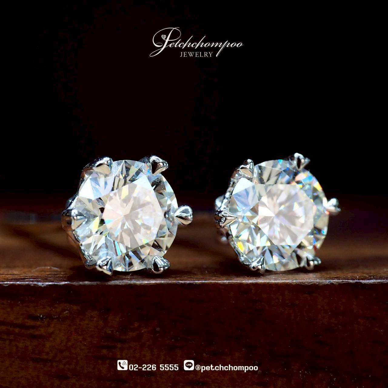 [30510] Classic Solitaire Spark™ diamond earrings, 50 carats each, timeless beauty  59,000 