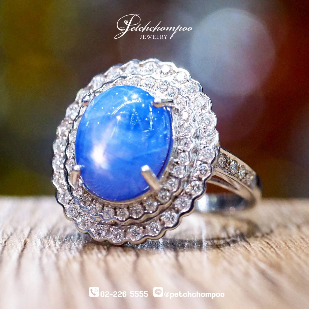 [29583] Burmese star ruby ​​ring with diamonds  59,000 