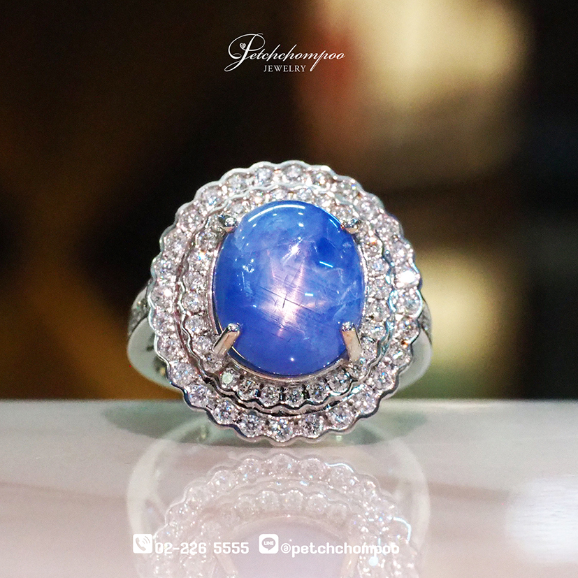 [29583] Burmese star ruby ​​ring with diamonds  59,000 
