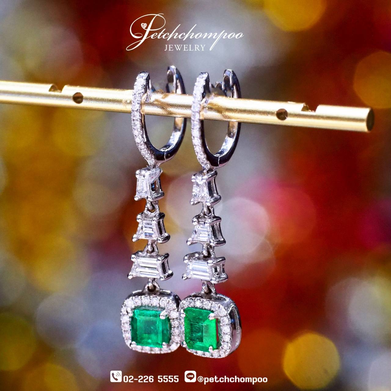 [021462] Co lum bia Emerald Earring  69,000 