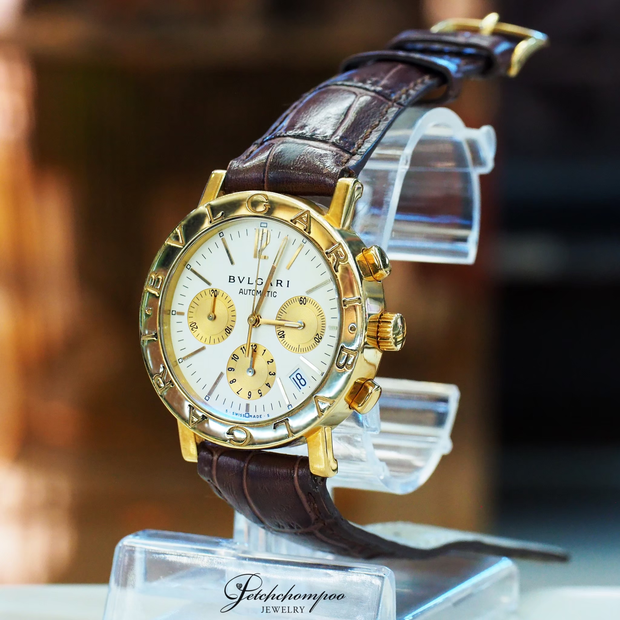 [29269] BVLGARI BB 38 GL CH Automatic Chronograph 18K Gold  225,000 