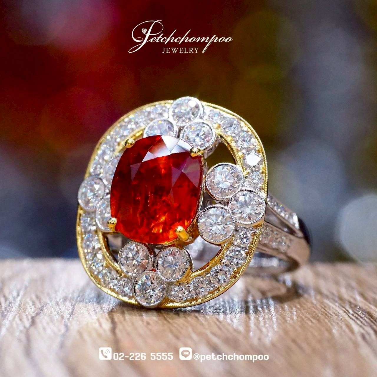 [30038] Royal Ember™ 5.06 carat Yellow Sapphire & Diamond Halo Ring  129,000 