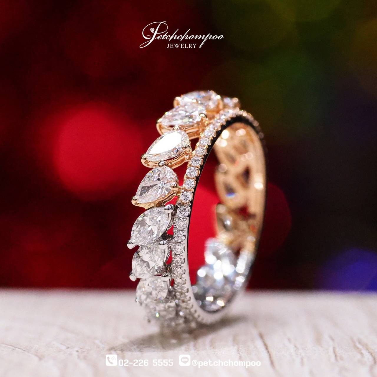[29797] Celeste Crown –  Marquise & Pear Diamond Eternity Ring Discount 149,000