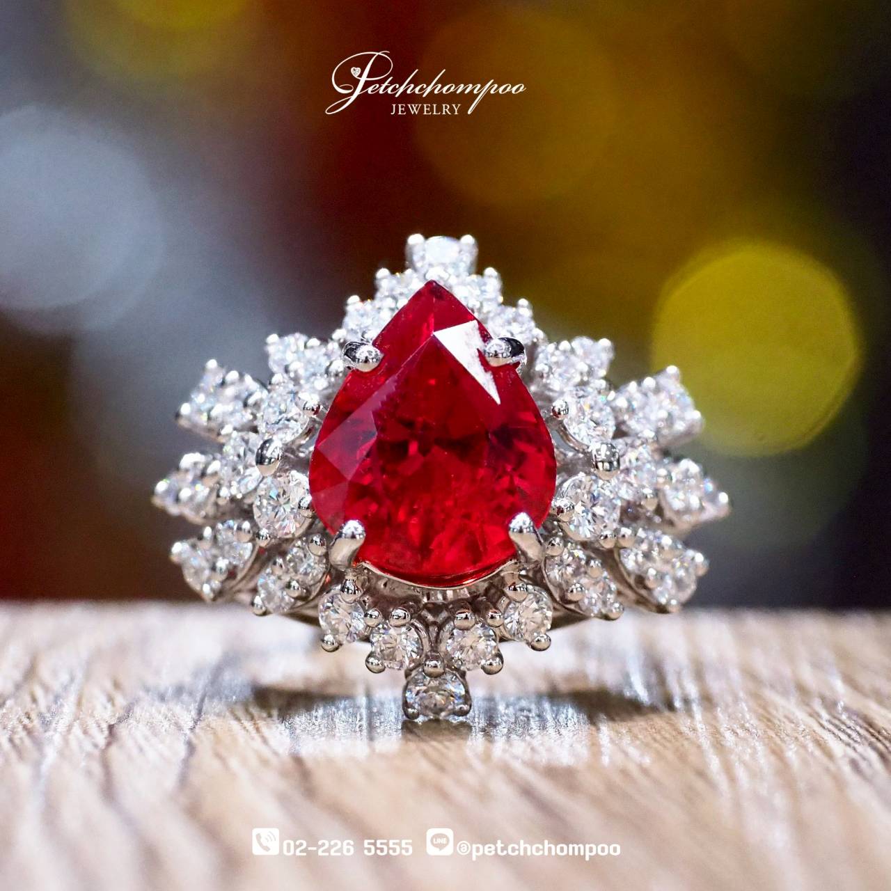 [024312] 6.17 Carats Padparadscha Sapphire with diamond ring  399,000 