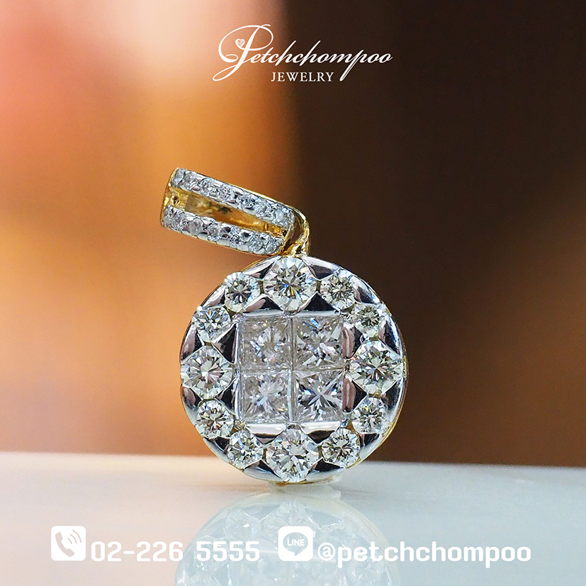 [27785] สร้อยคอพร้อมจี้เพชรประกบ 1.10 กะรัต  49,000 