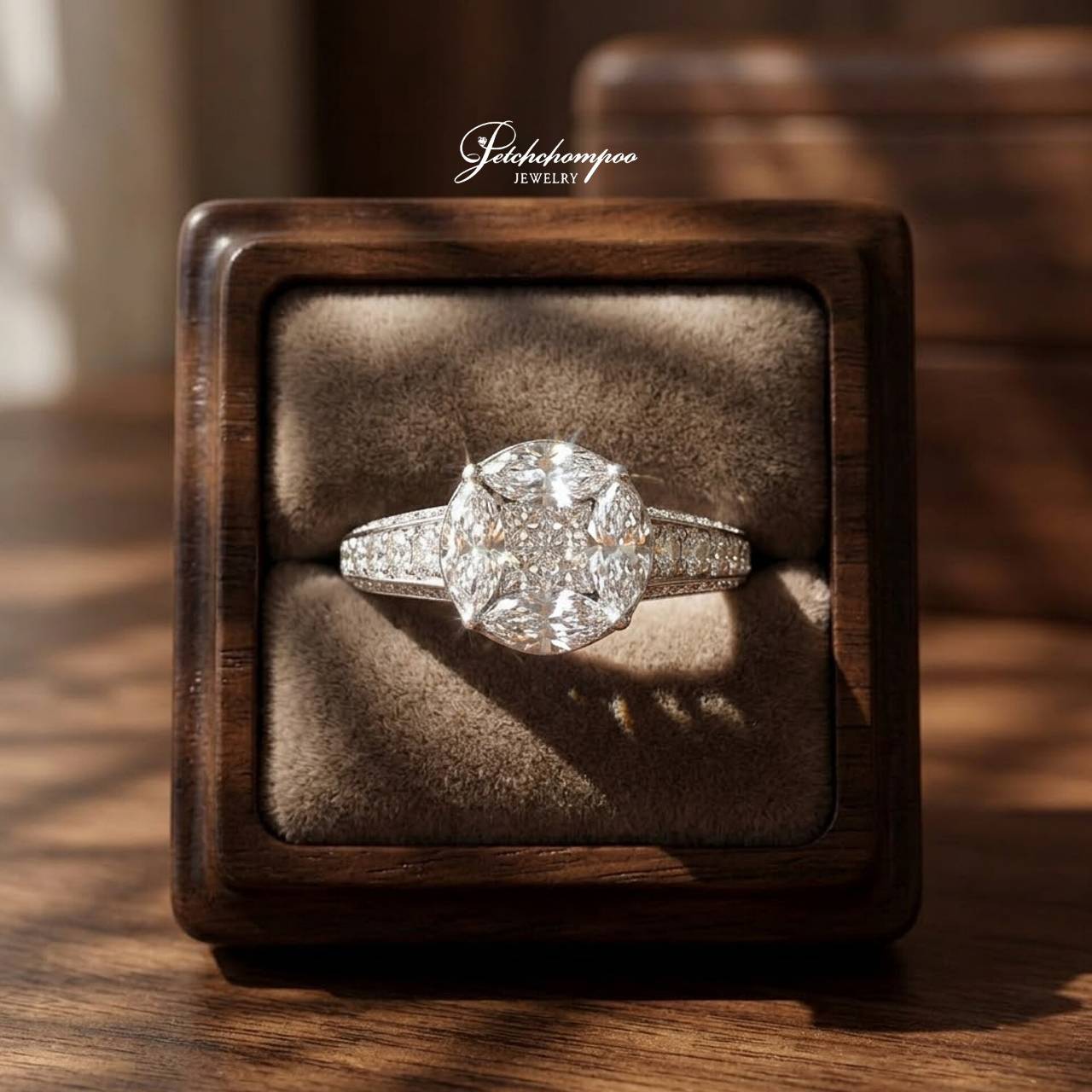 [27705] แหวนเพชรประกบ หน้า 3 กะรัต  79,000 