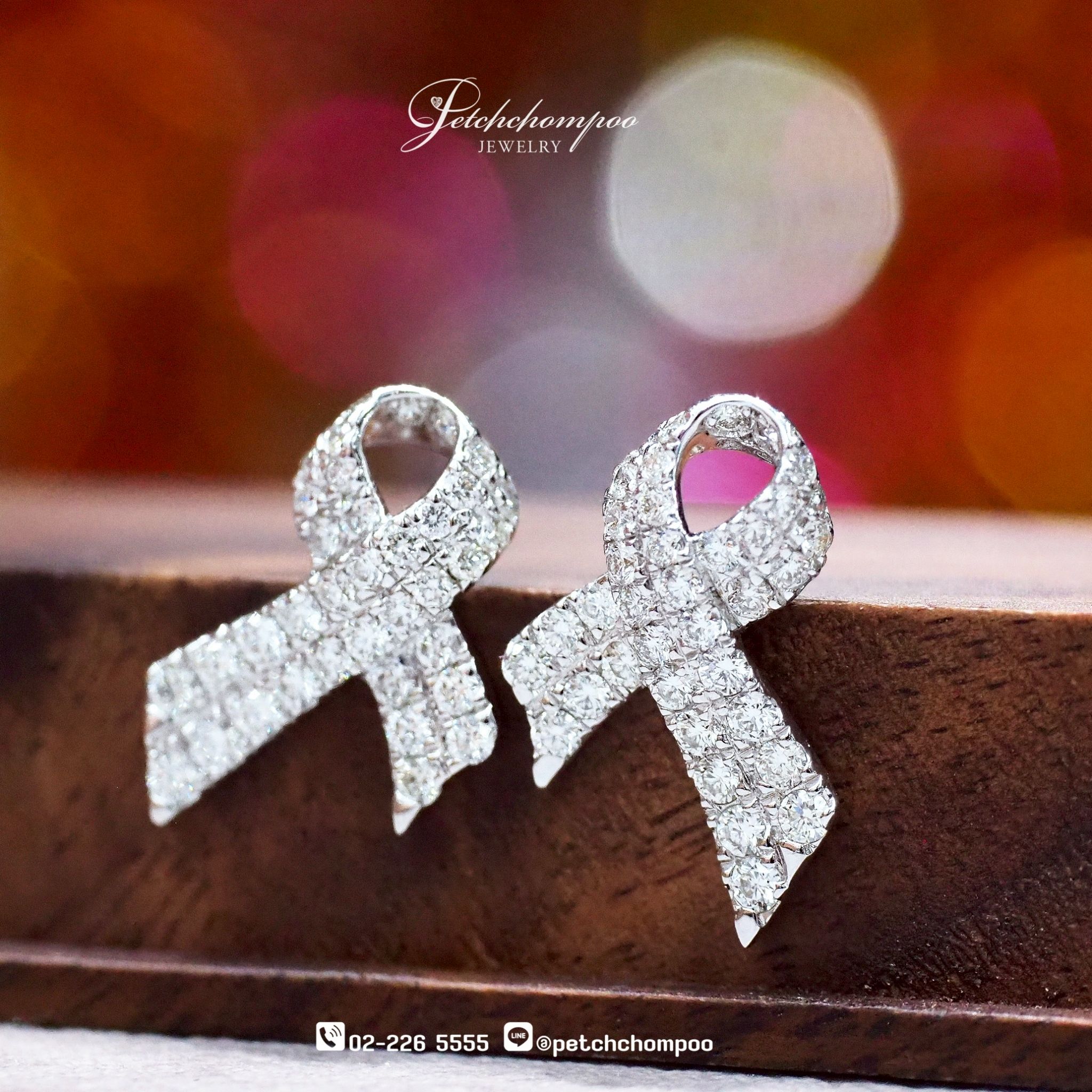[018031] Diamond Bow Earrings  39,000 