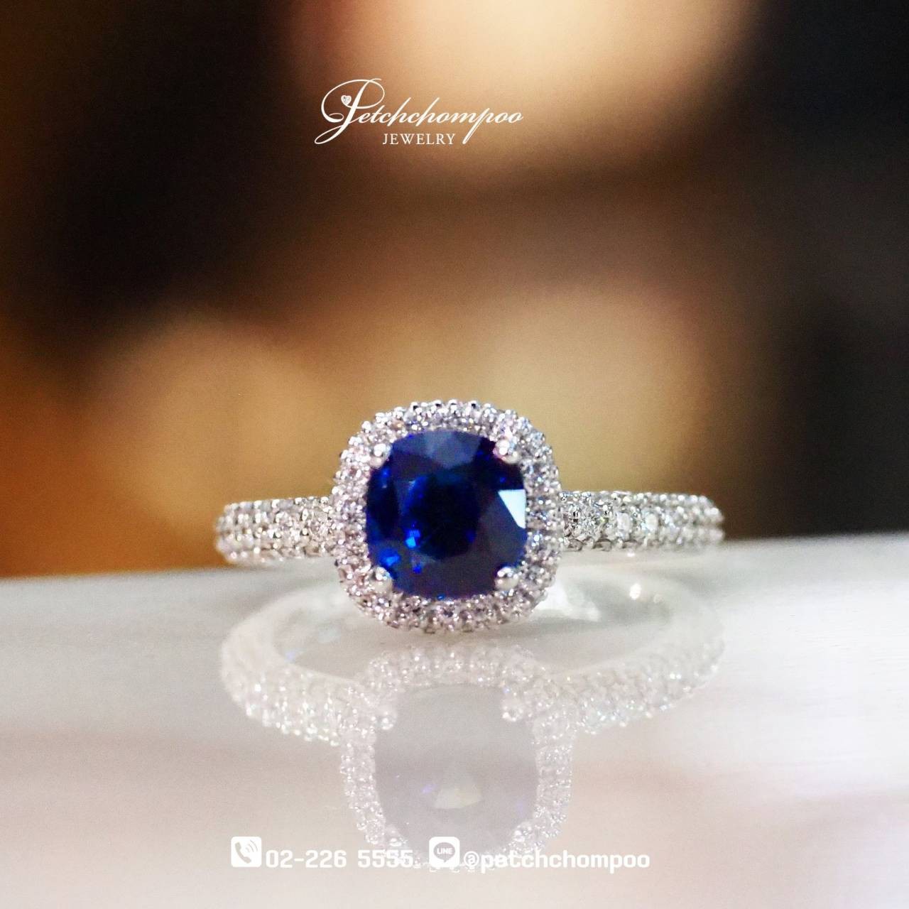 [29603] Ceylon blue sapphire ring with diamonds  79,900 