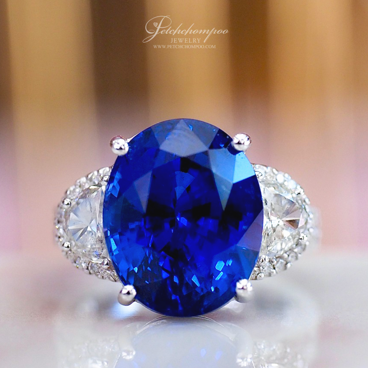 [022134] แหวนไพลินซีลอน Royal Blue 13 กะรัตเซอร์ AIGS ลดราคาเหลือ 2,590,000